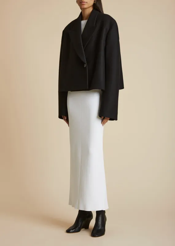 The Raymond Jacket in Black Wool sold by KHAITE