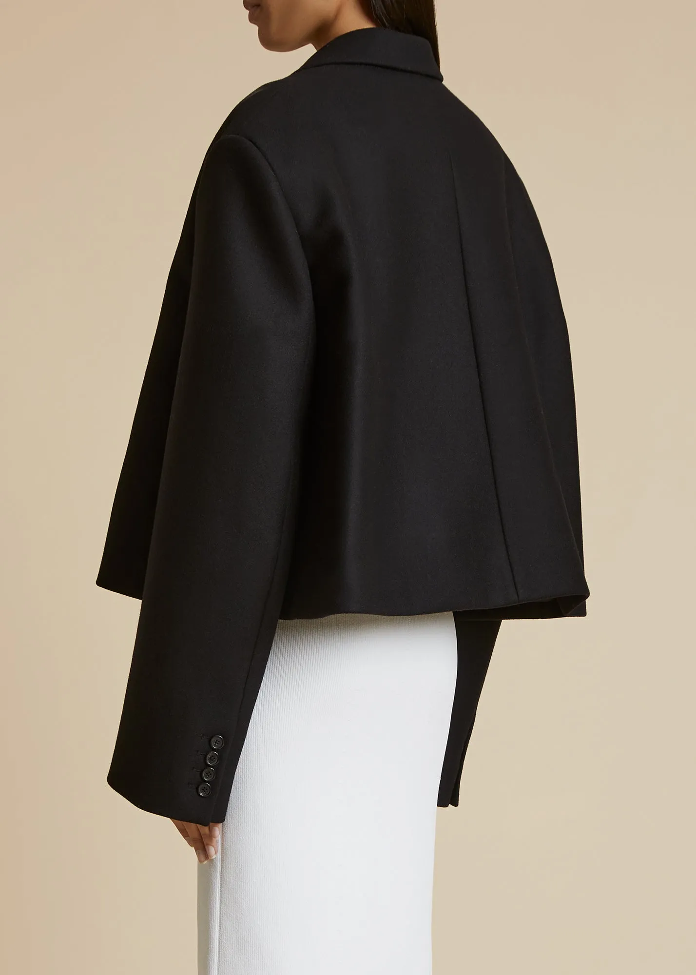 The Raymond Jacket in Black Wool sold by KHAITE product image thumbnail 3