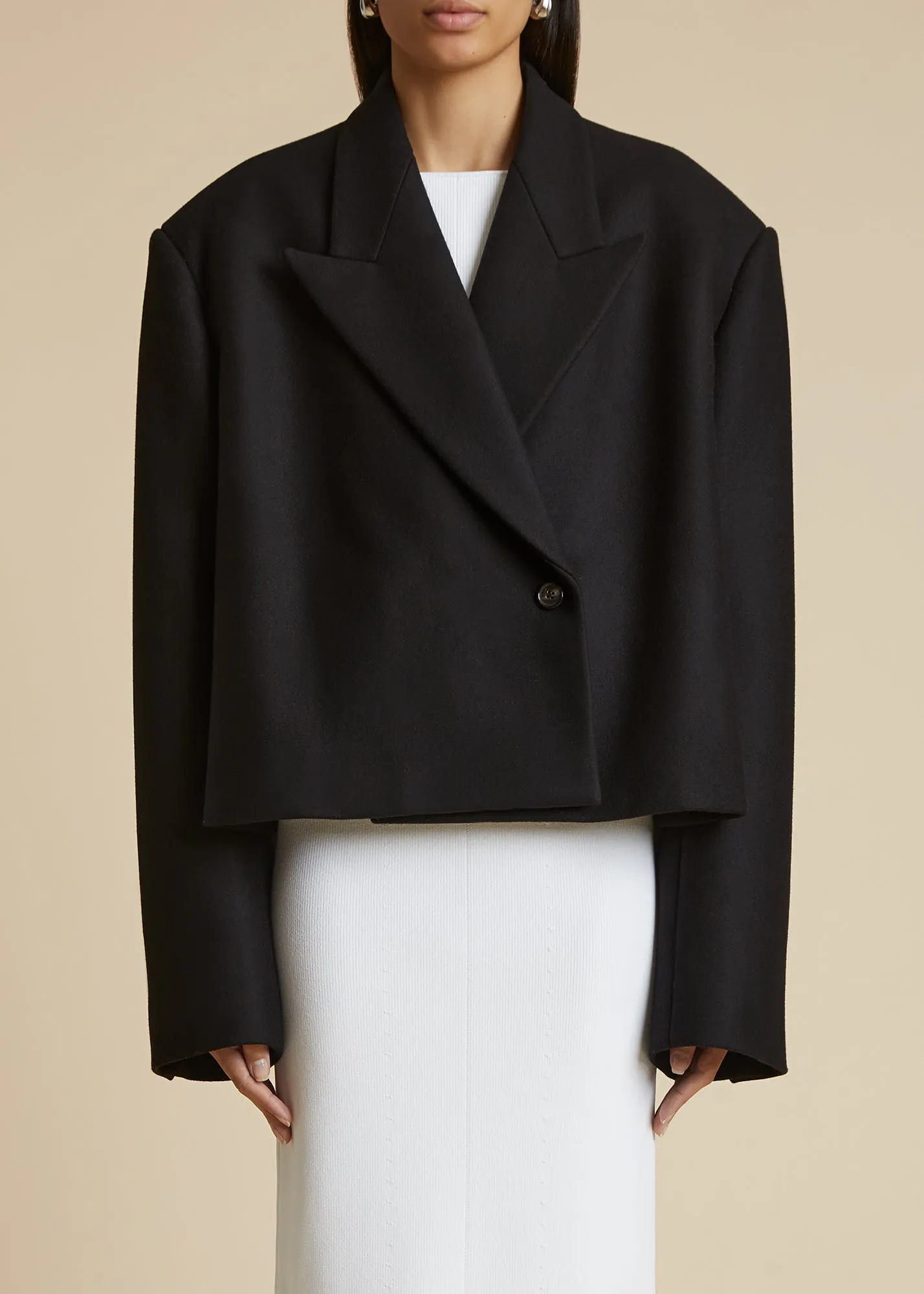 The Raymond Jacket in Black Wool sold by KHAITE product image thumbnail 2