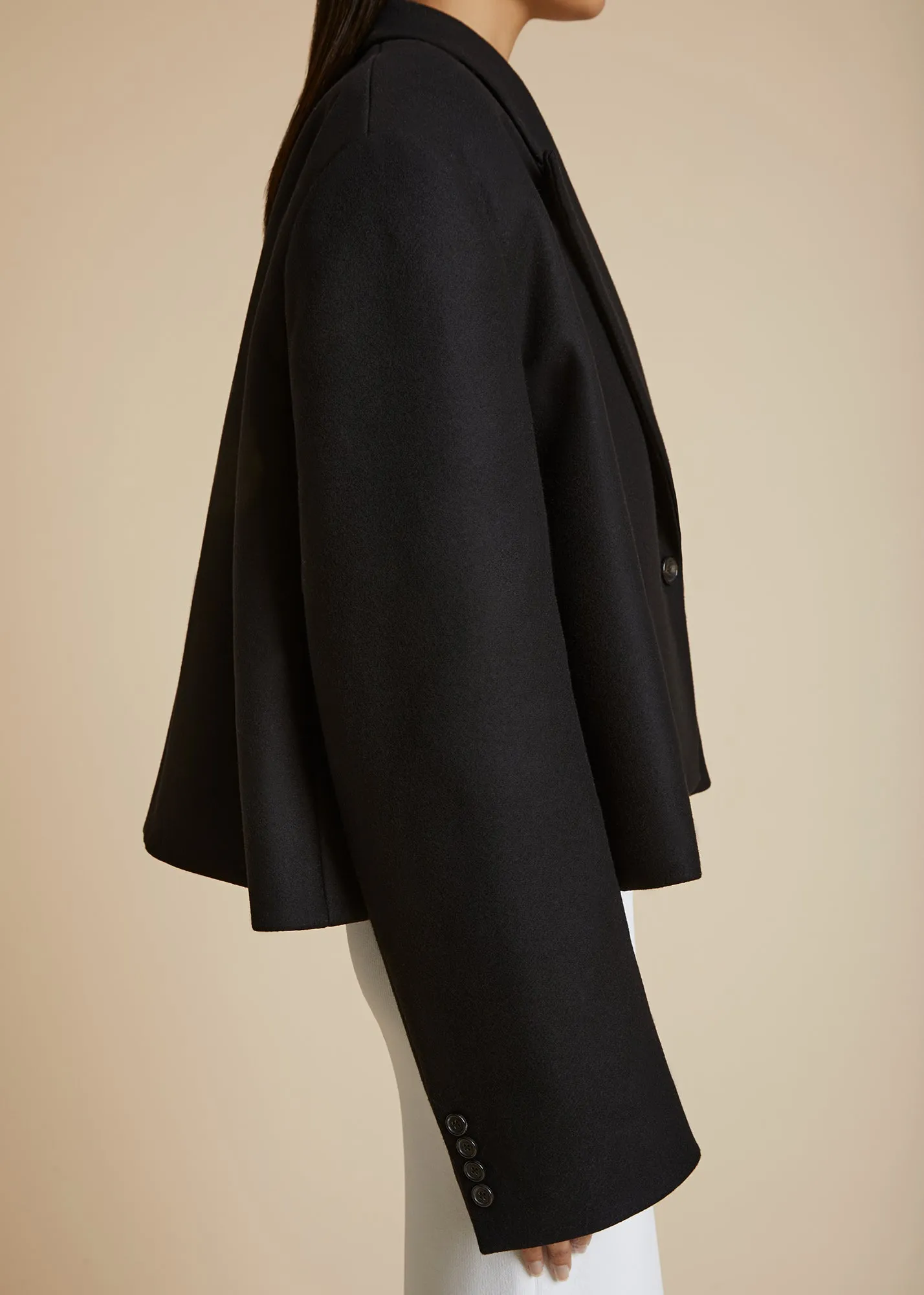 The Raymond Jacket in Black Wool sold by KHAITE product image thumbnail 4