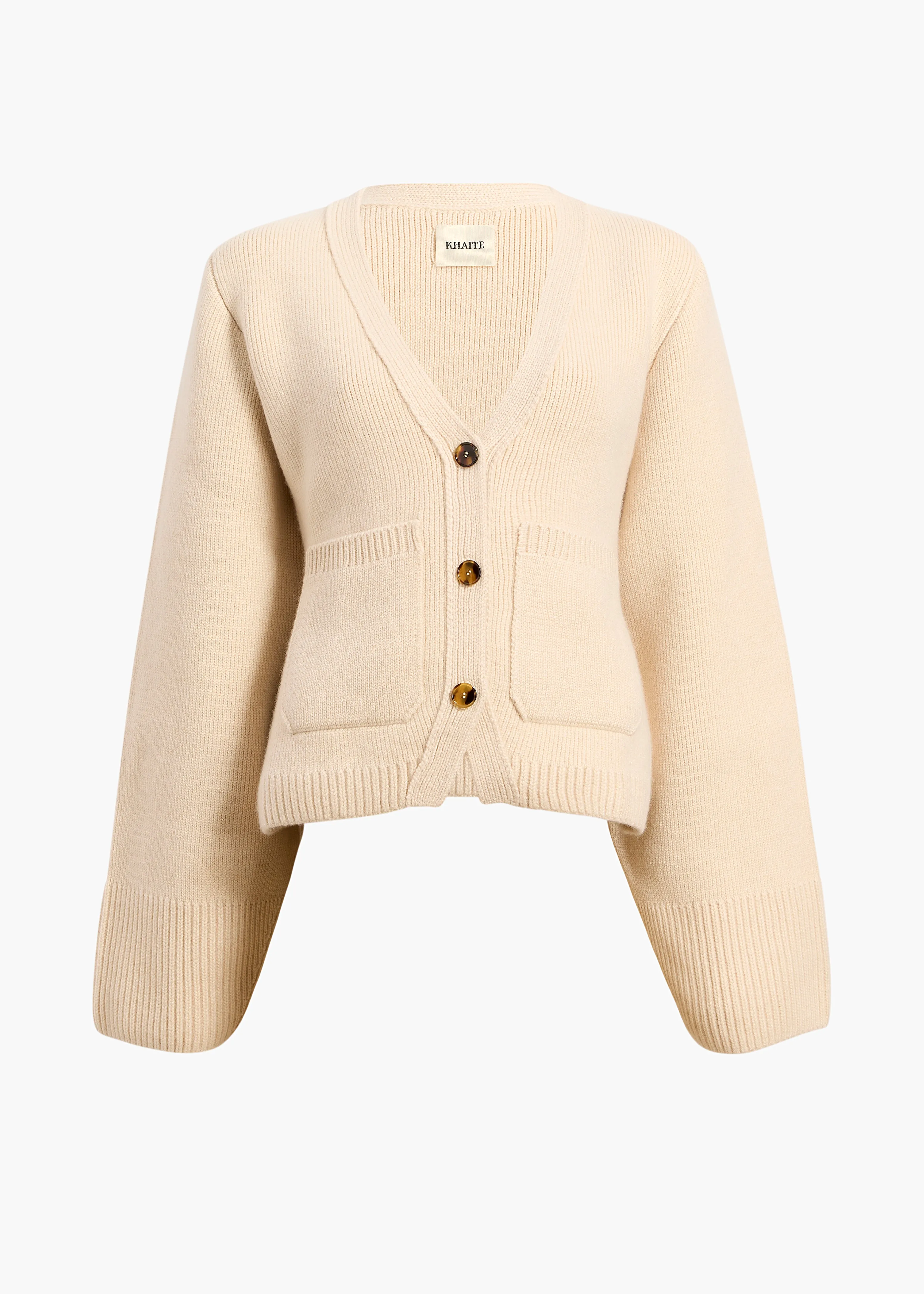 Scarlet Cardigan in Custard sold by KHAITE