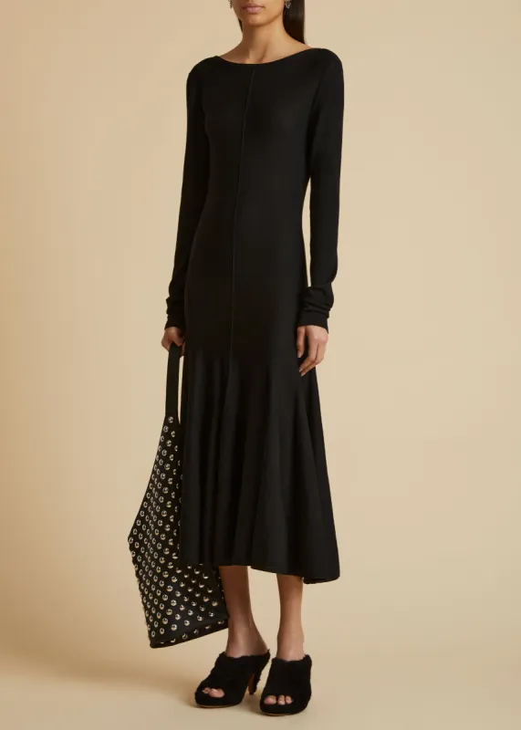 The Dany Dress in Black sold by KHAITE