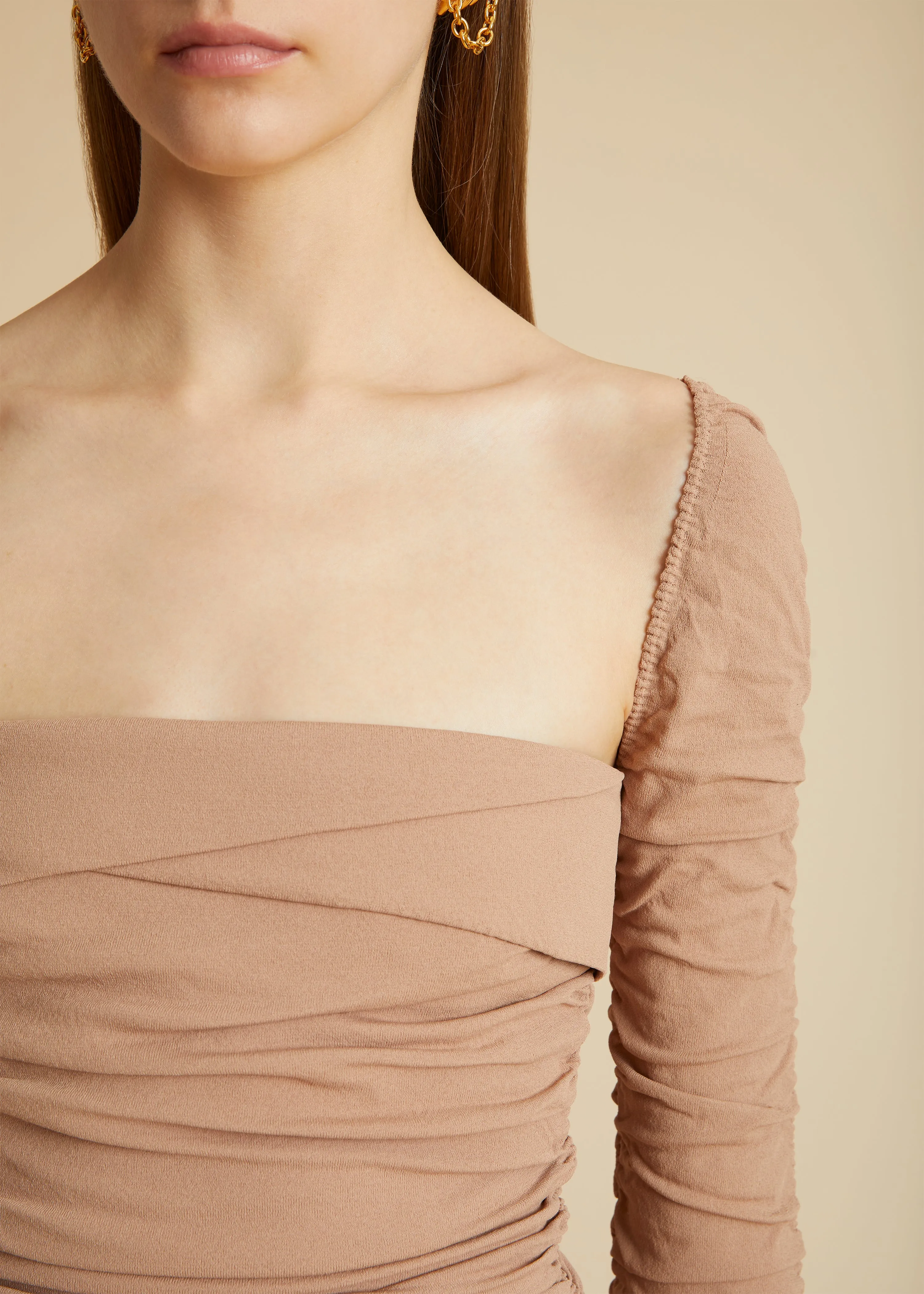 The Tala Top in Almond sold by KHAITE product image thumbnail 5