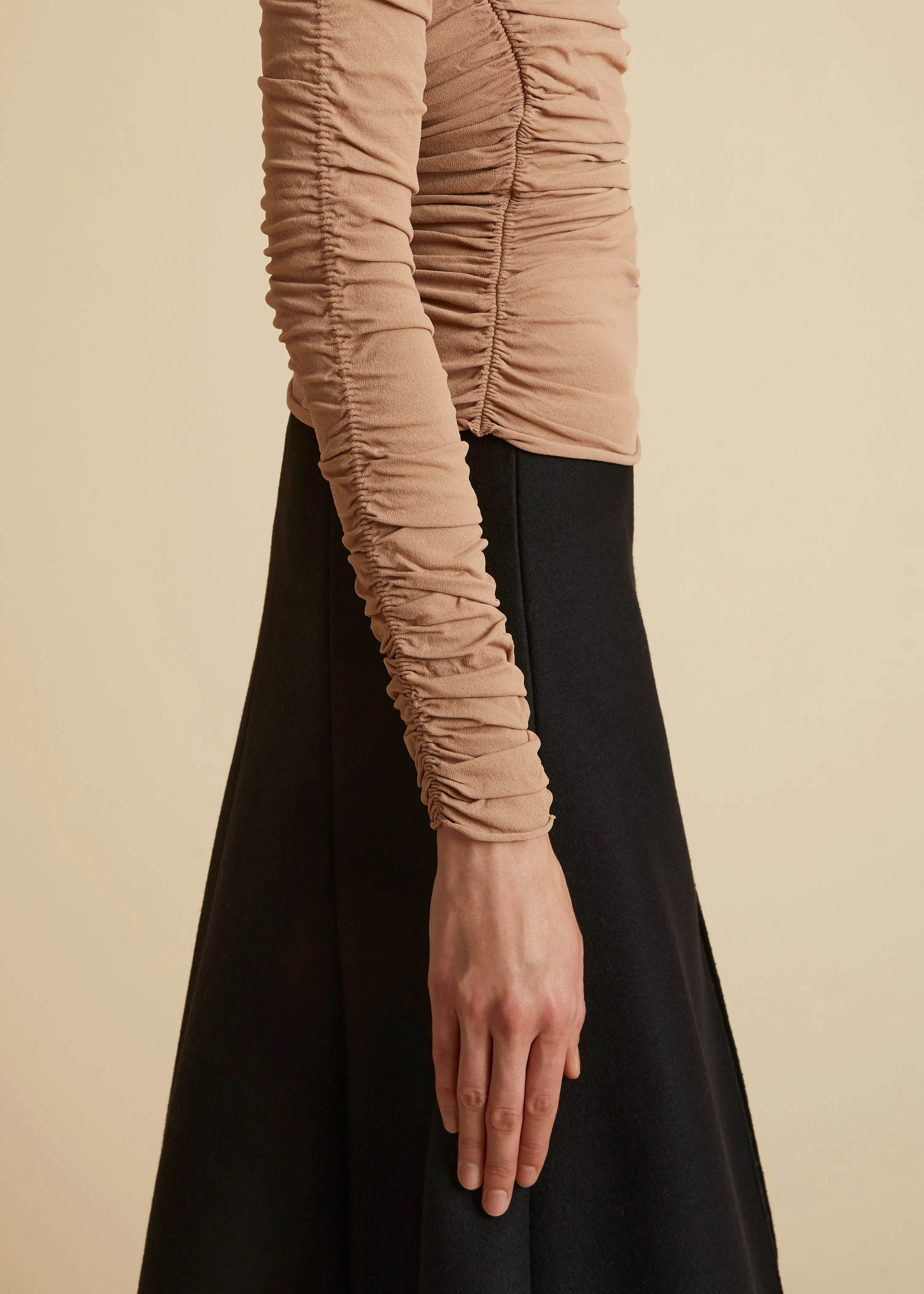 The Tala Top in Almond sold by KHAITE product image thumbnail 4