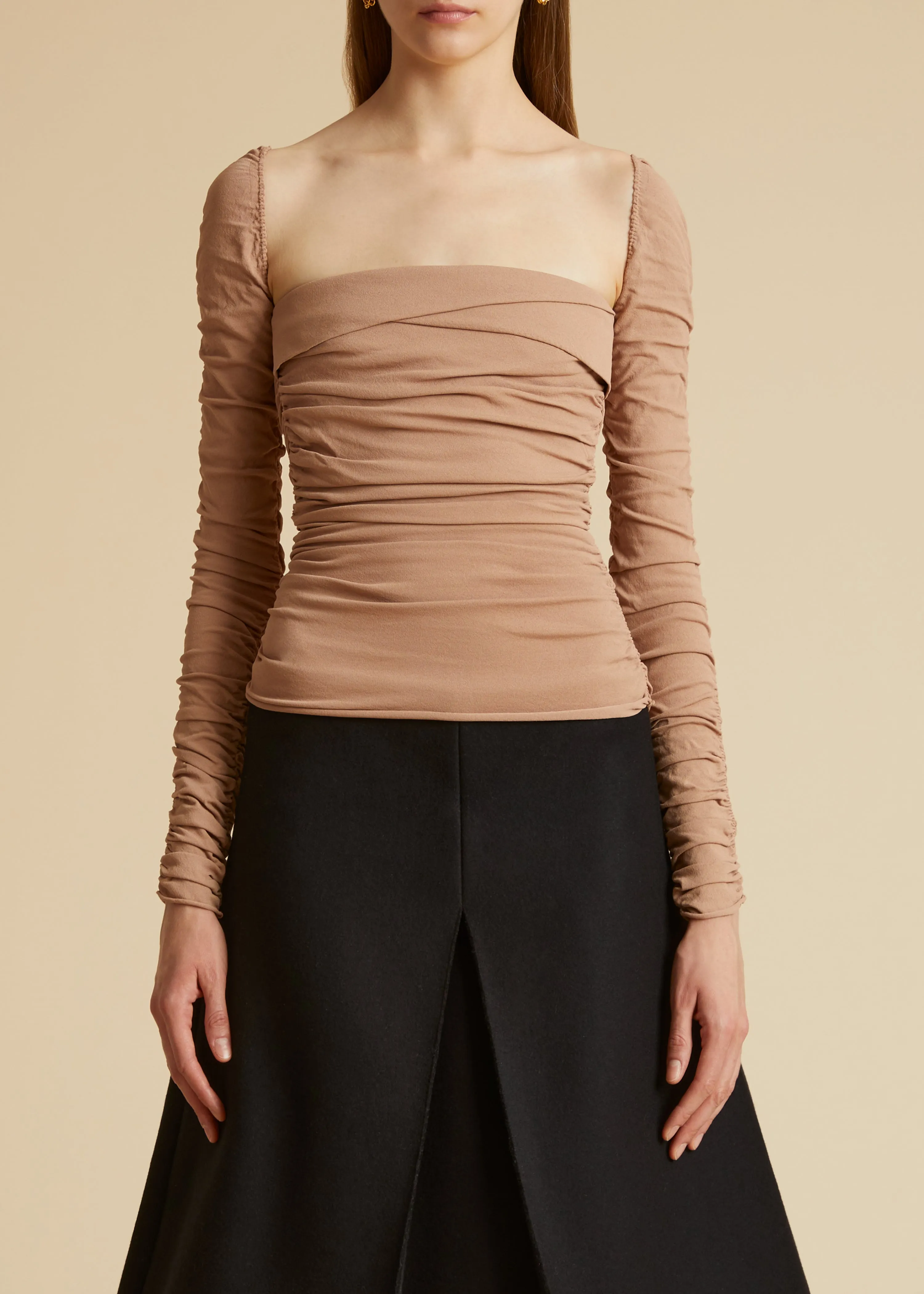 The Tala Top in Almond sold by KHAITE product image thumbnail 2