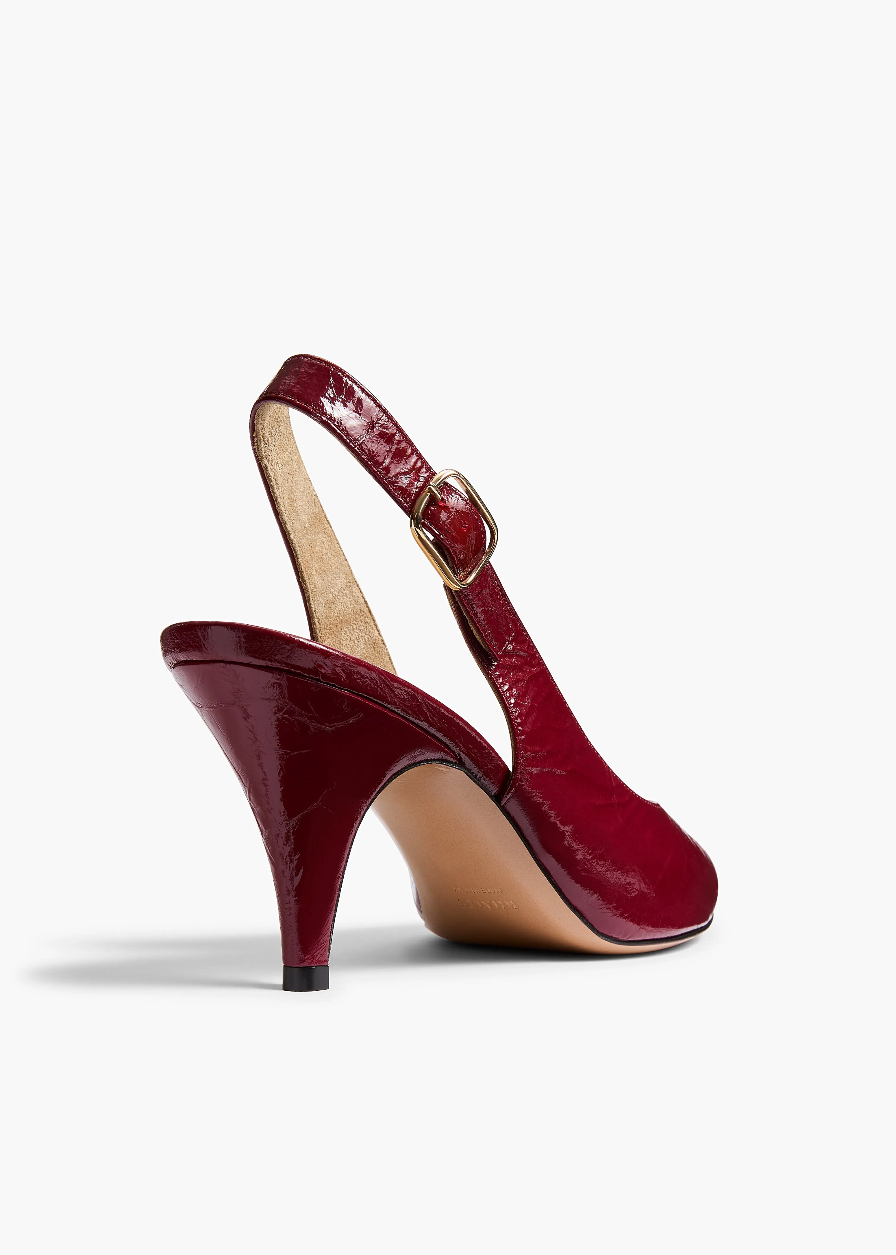 River Slingback Pump in Oxblood Crinkled Leather sold by KHAITE product image thumbnail 3