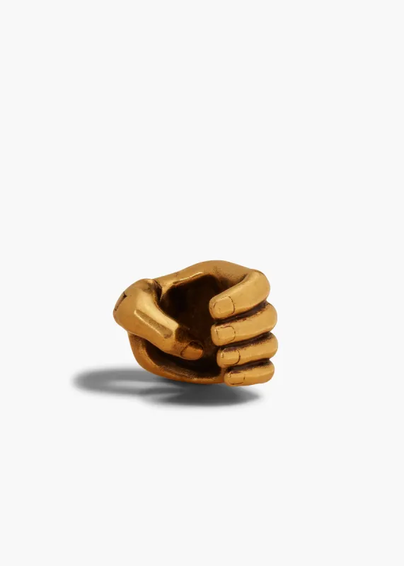 Sculpted Hand Ear Cuff in Antique Gold sold by KHAITE