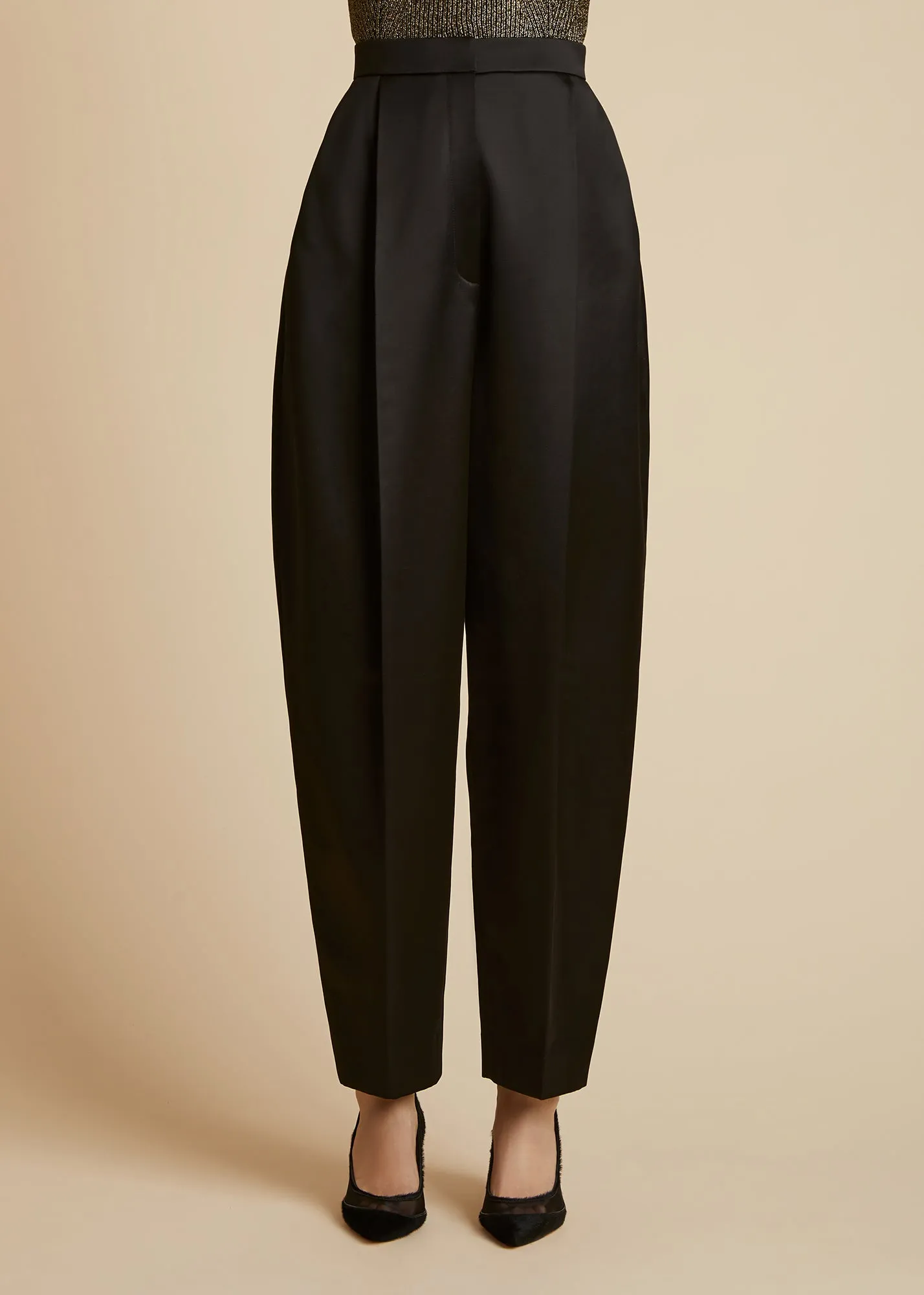 The Ashford Pant in Black Satin sold by KHAITE product image thumbnail 2
