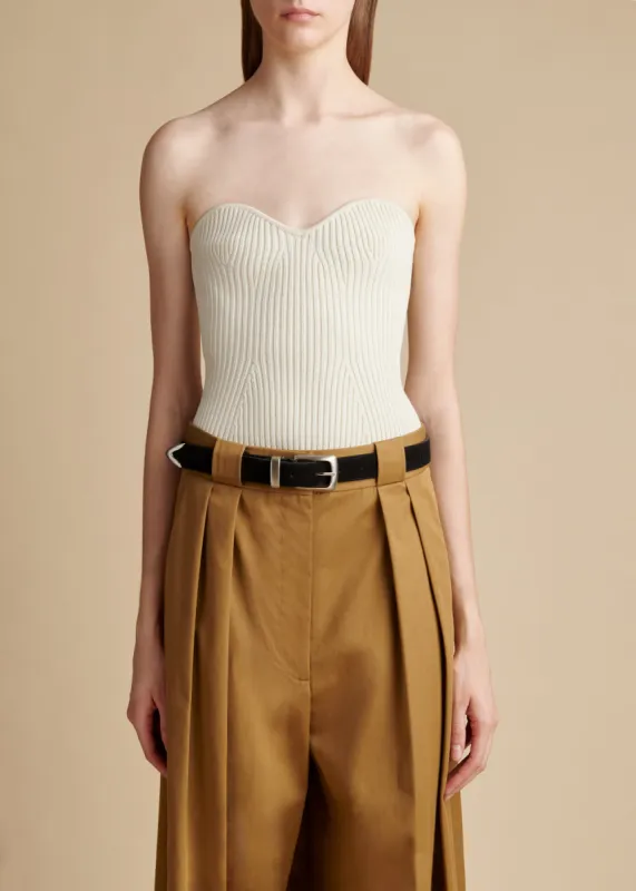 The Lucie Top in Ivory sold by KHAITE