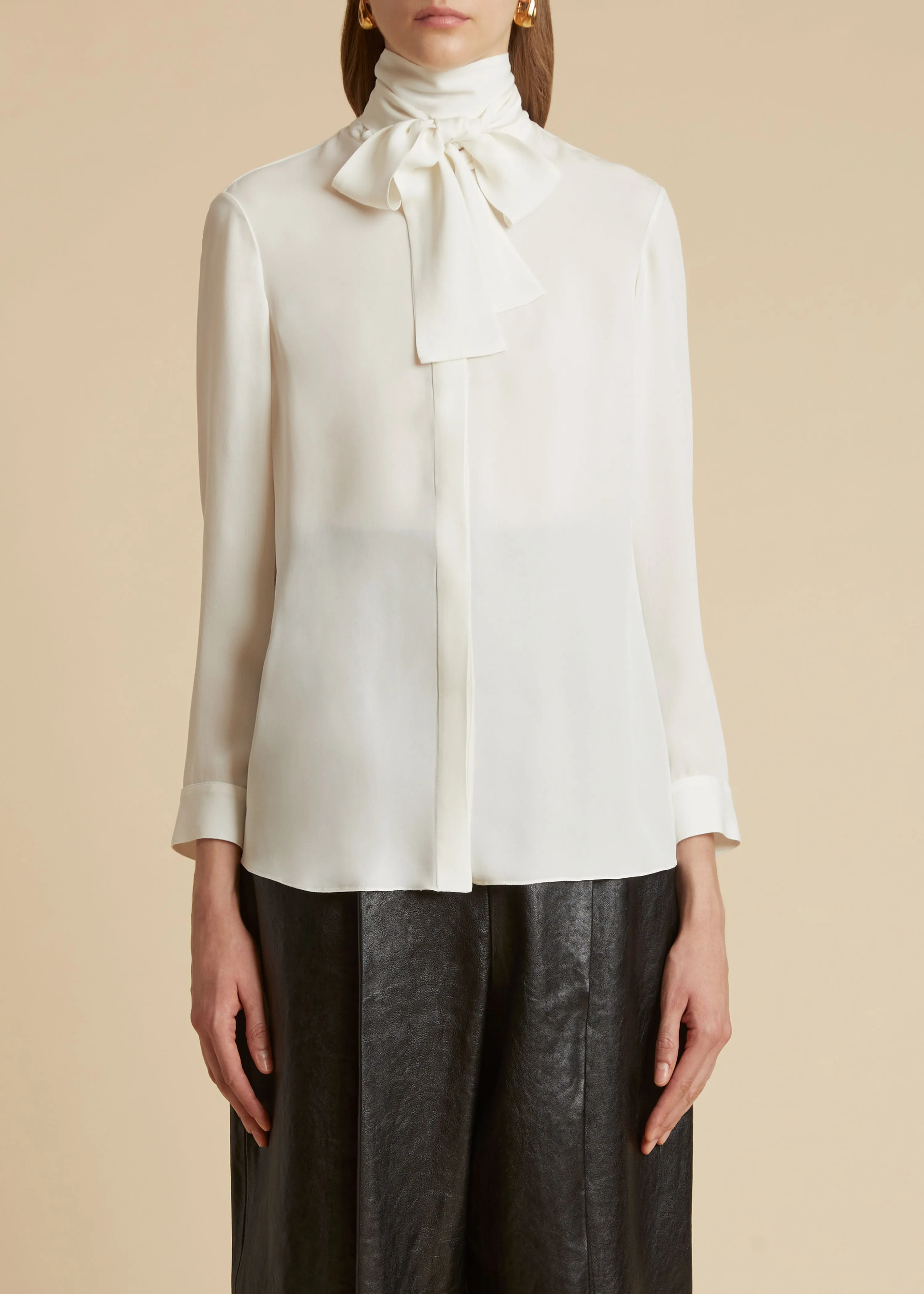 Tash Top in Cream sold by KHAITE product image thumbnail 3