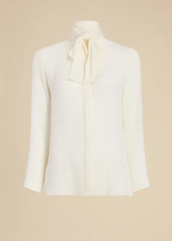 Tash Top in Cream sold by KHAITE