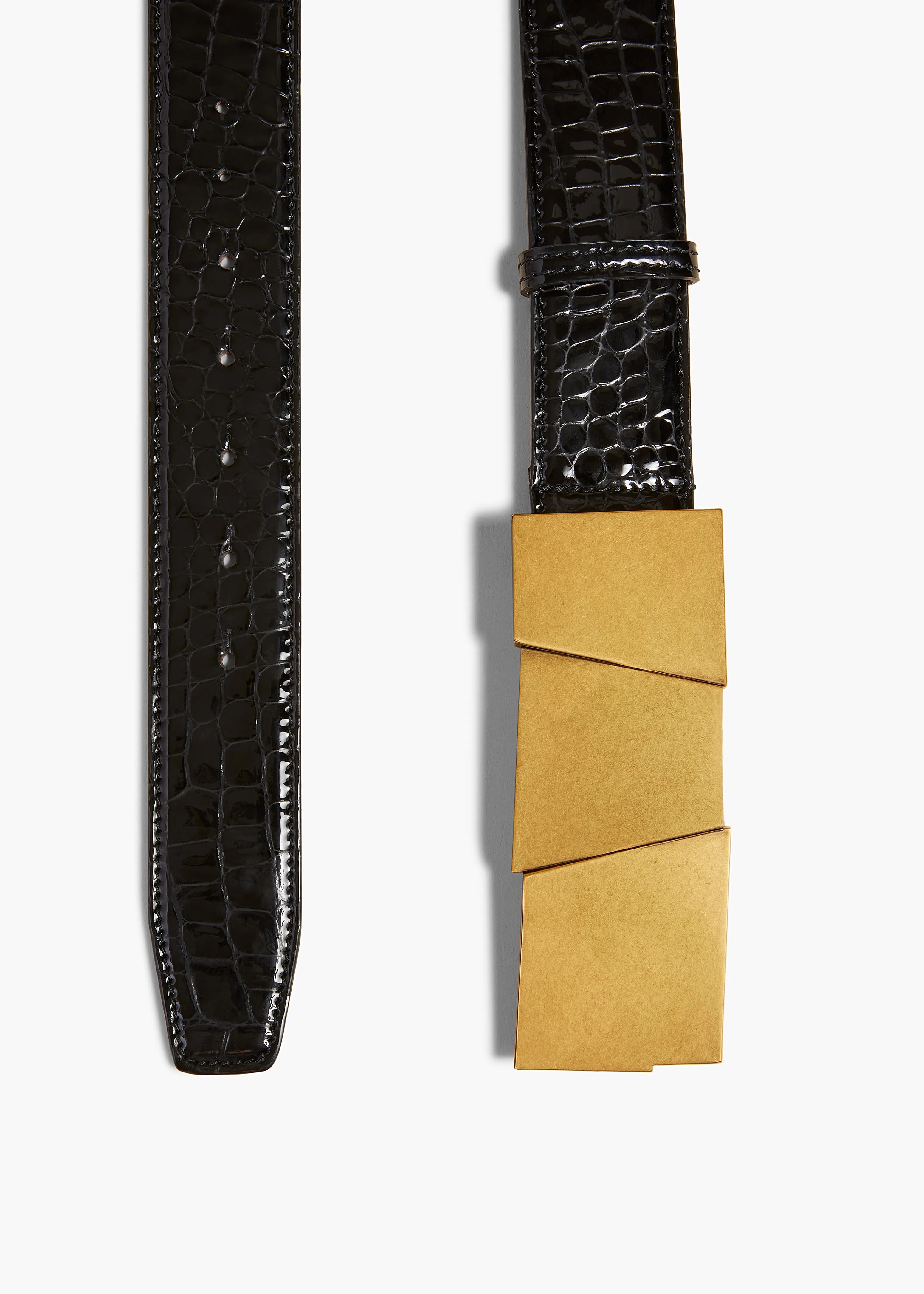 Medium Axel Belt in Croc-Embossed Leather with Gold sold by KHAITE product image thumbnail 2