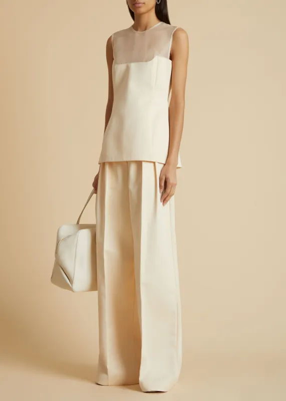 The Sasmo Top in Bone made by KHAITE