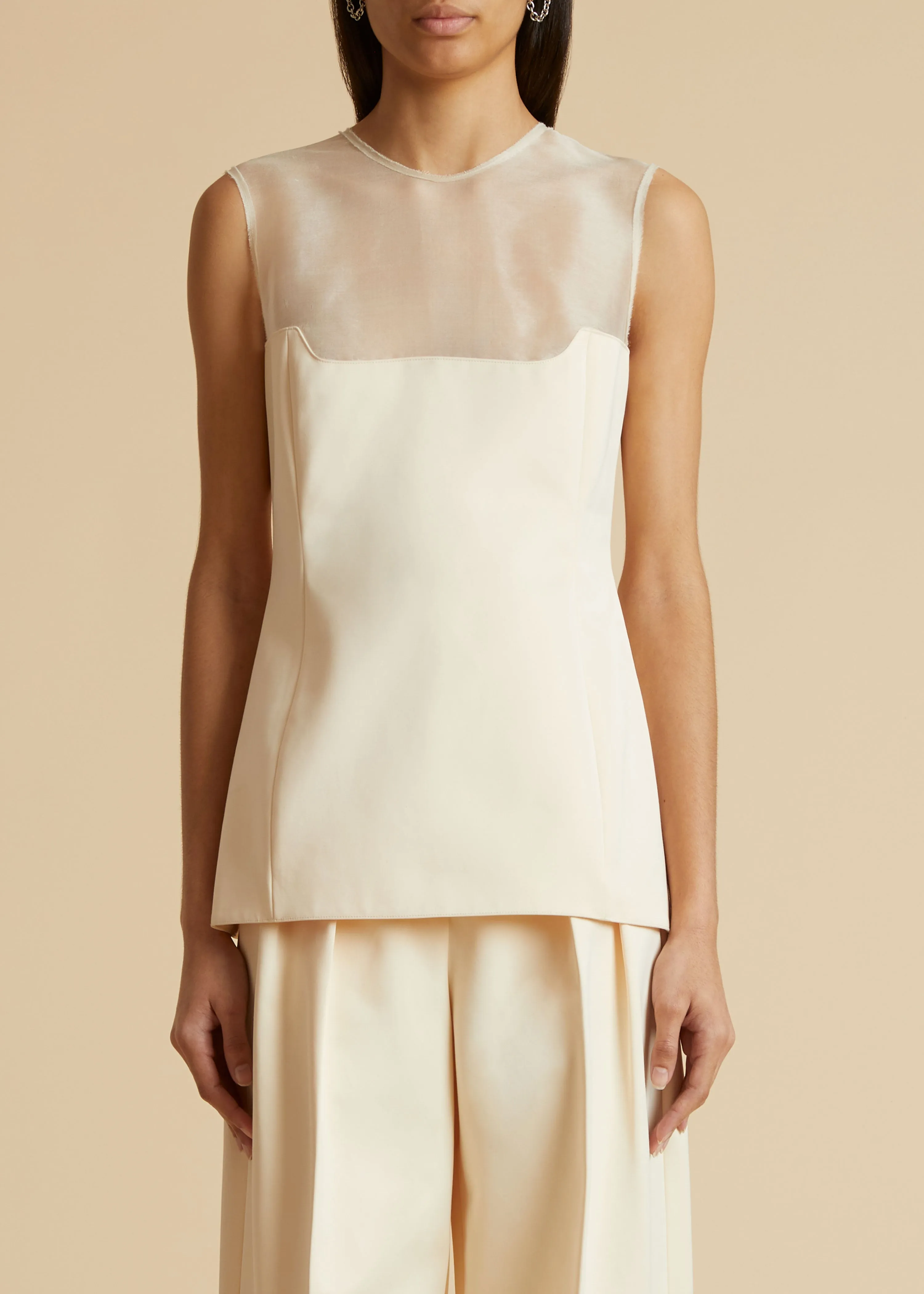 The Sasmo Top in Bone sold by KHAITE product image thumbnail 2