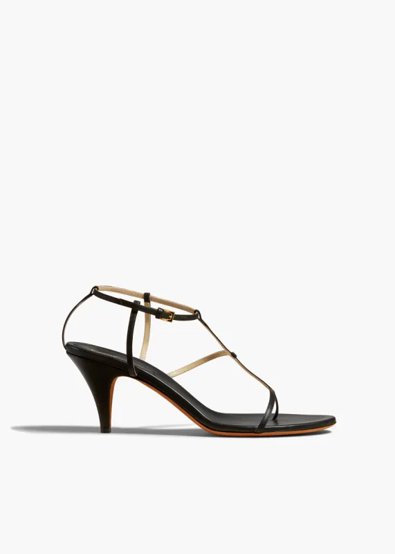 Jones Heel Sandal in Black Leather sold by KHAITE