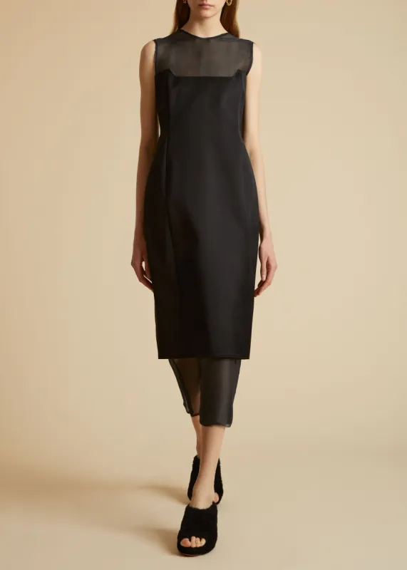 The Dissa Dress in Black Satin made by KHAITE