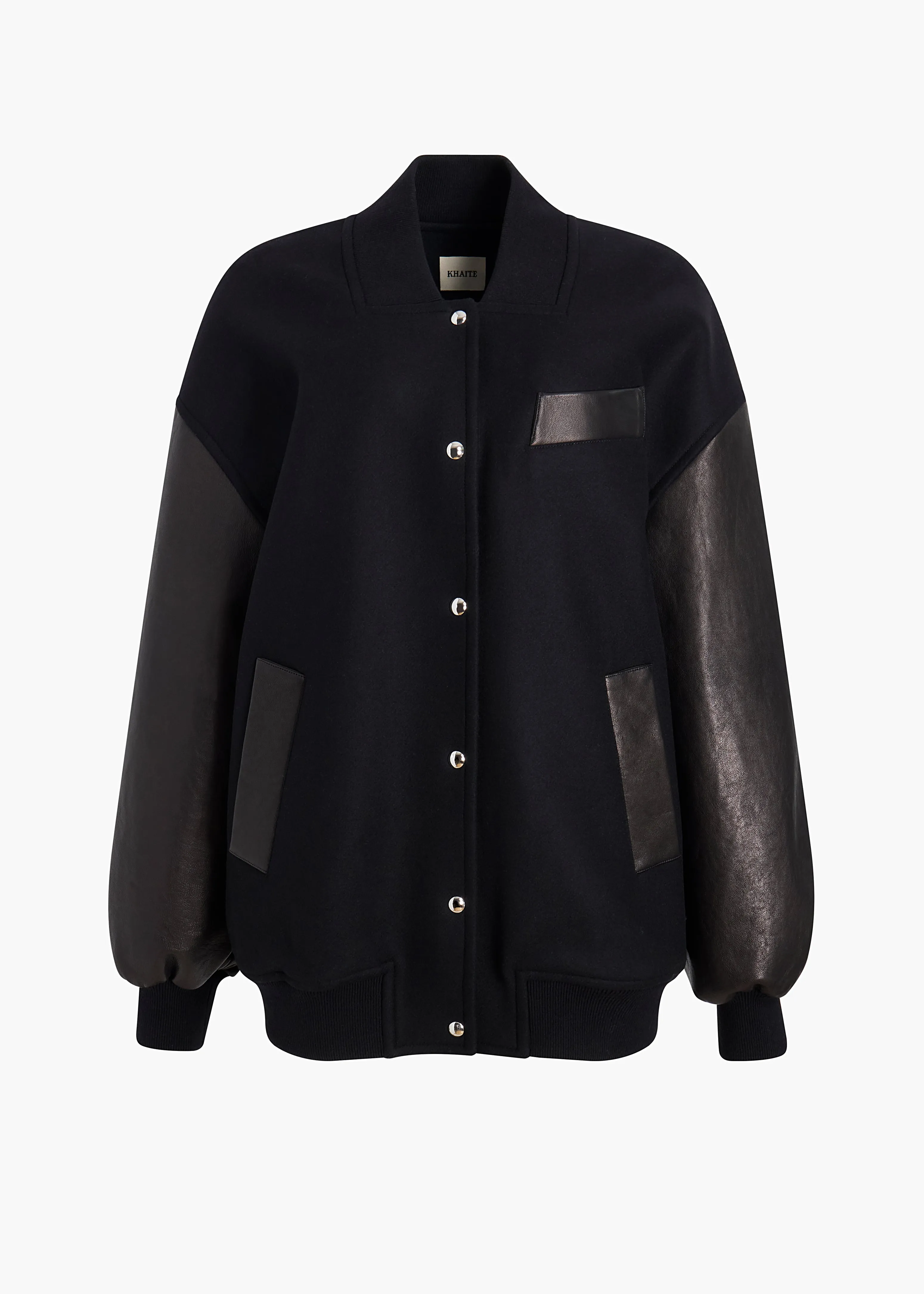 Spencer Jacket in Black Leather Combo sold by KHAITE