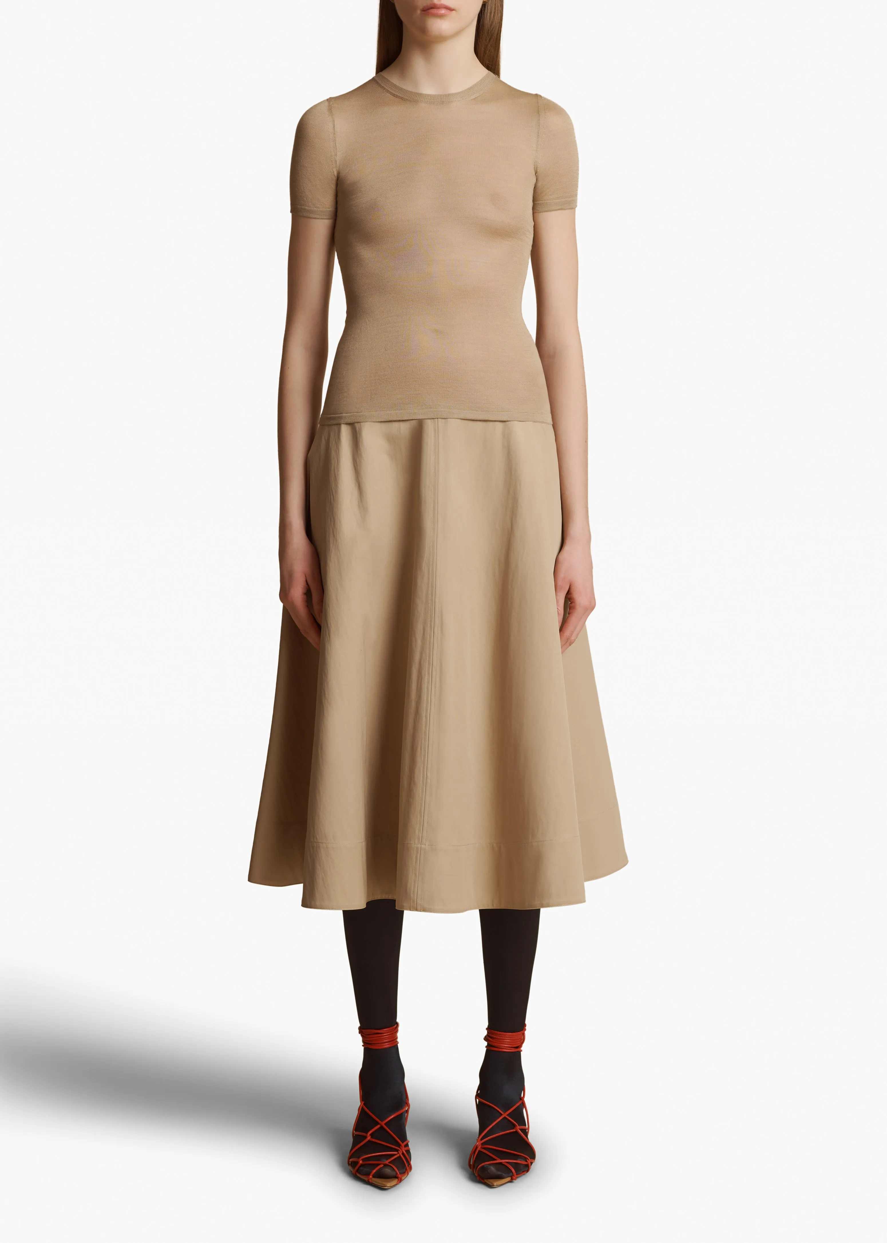 Renta Skirt in Beige sold by KHAITE product image thumbnail 2