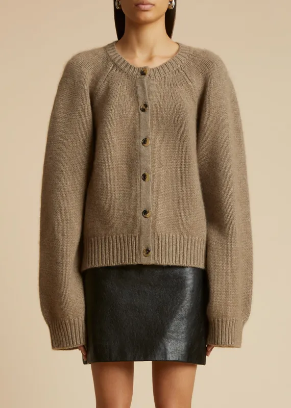The Emili Cardigan in Barley sold by KHAITE