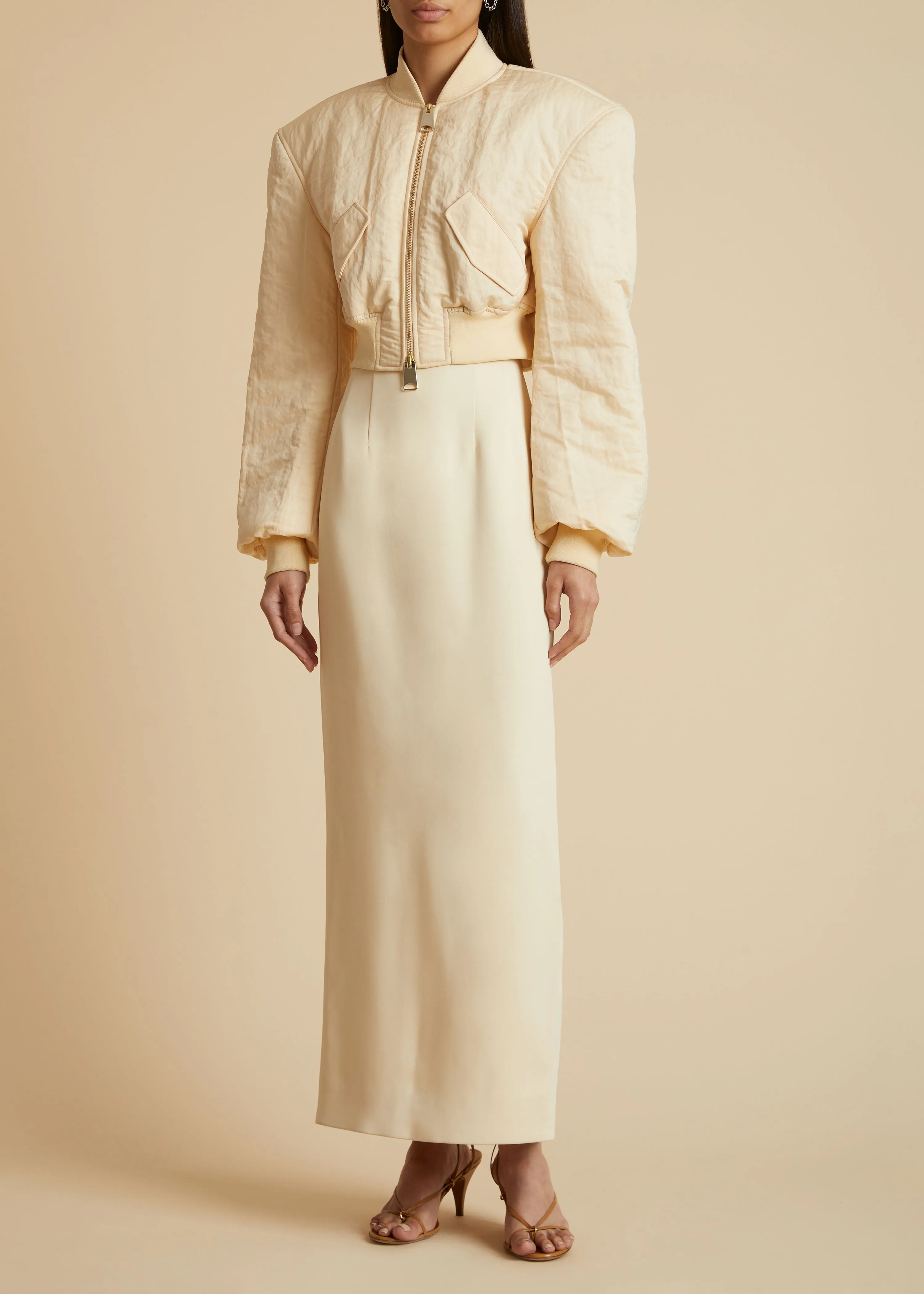 The Reggie Jacket in Bone sold by KHAITE