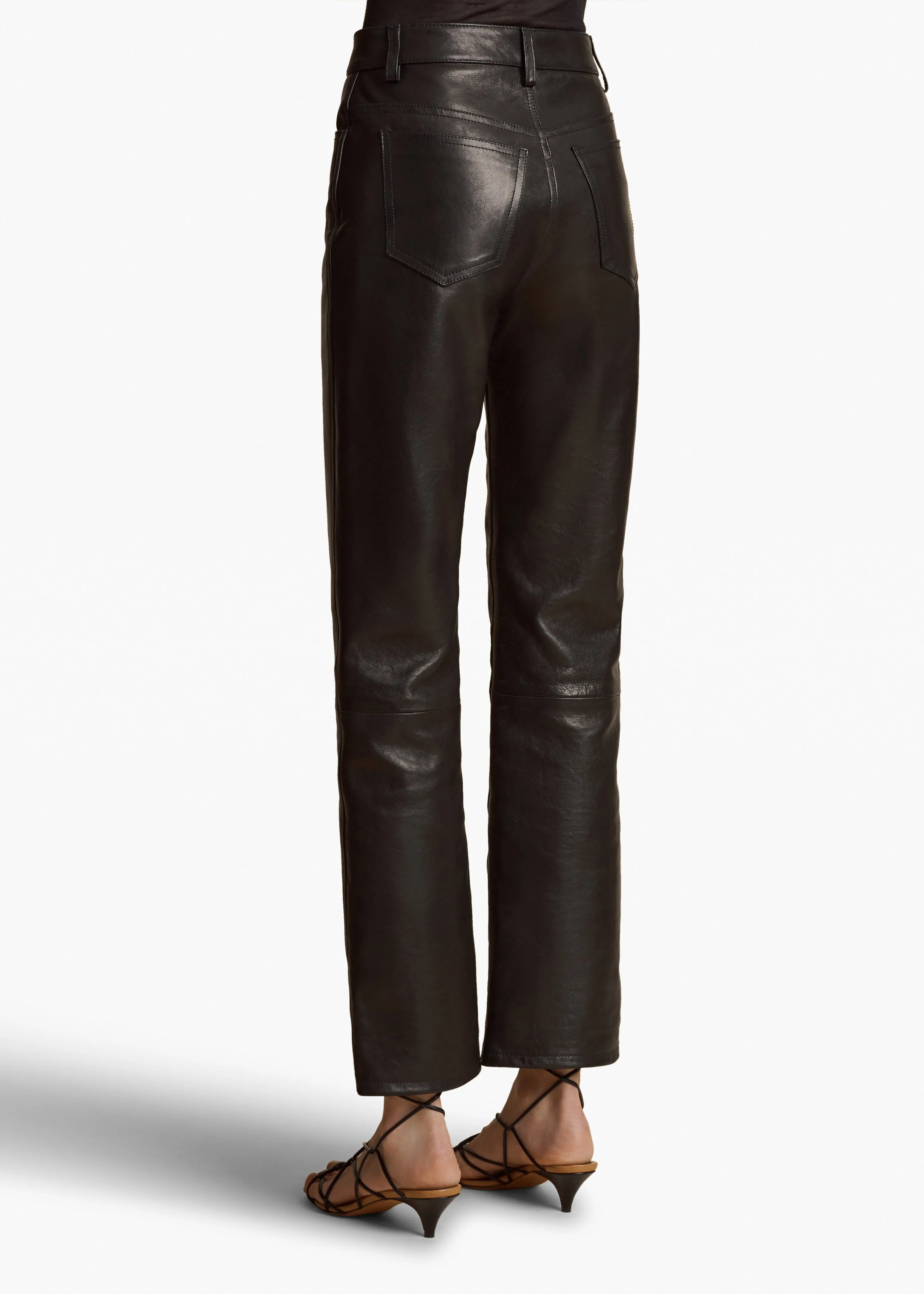 Danielle Pant in Black Leather sold by KHAITE product image thumbnail 4