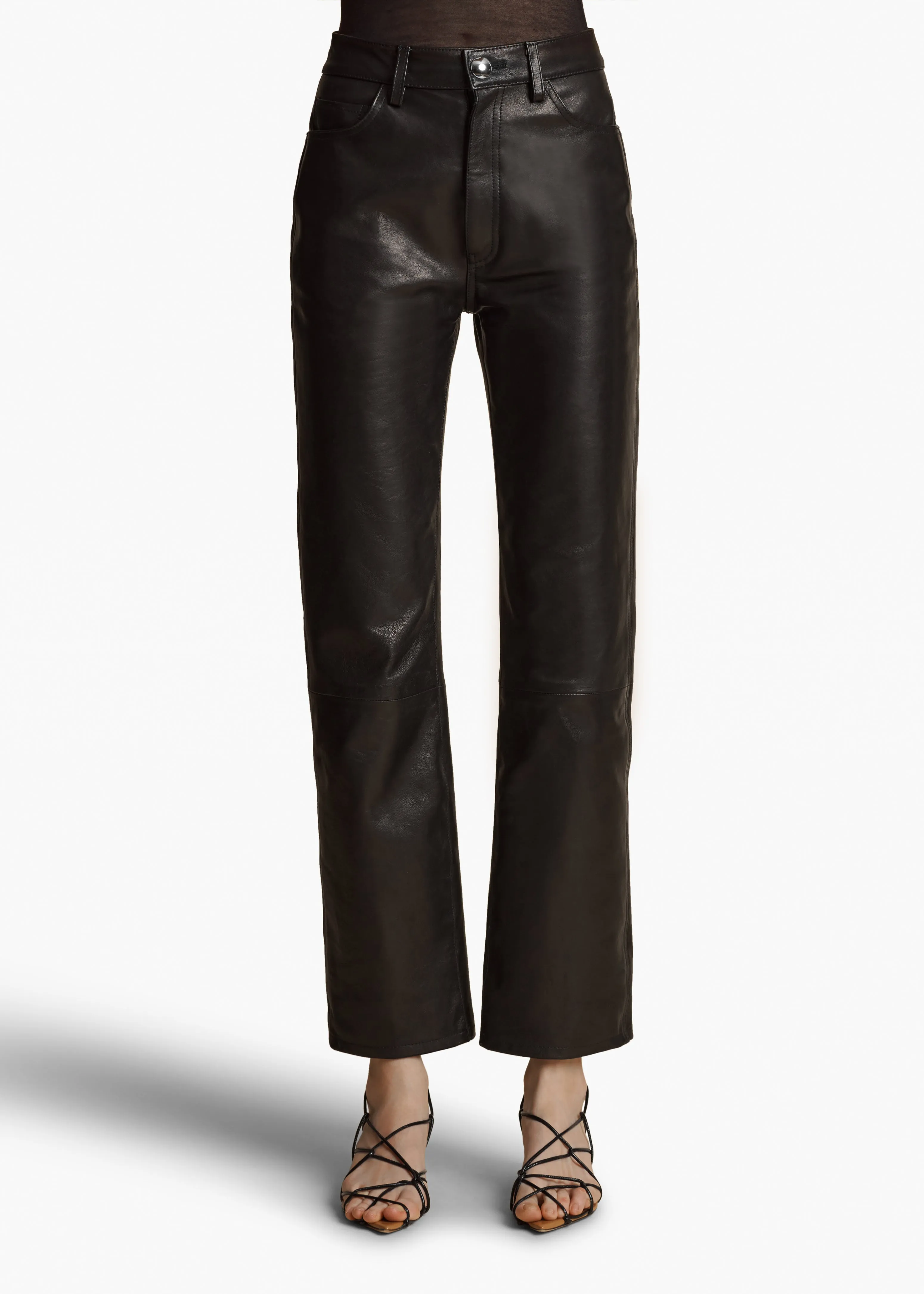 Danielle Pant in Black Leather sold by KHAITE product image thumbnail 3