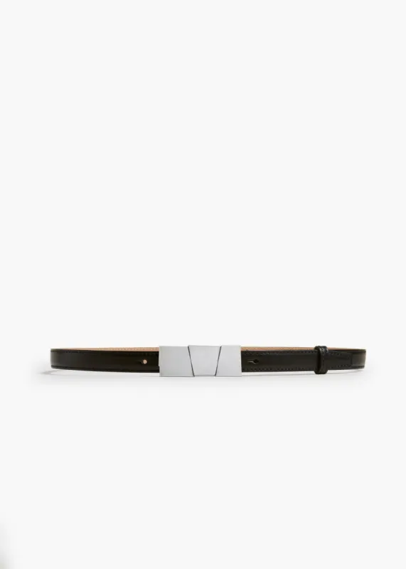 Small Axel Belt in Black Leather with Silver sold by KHAITE