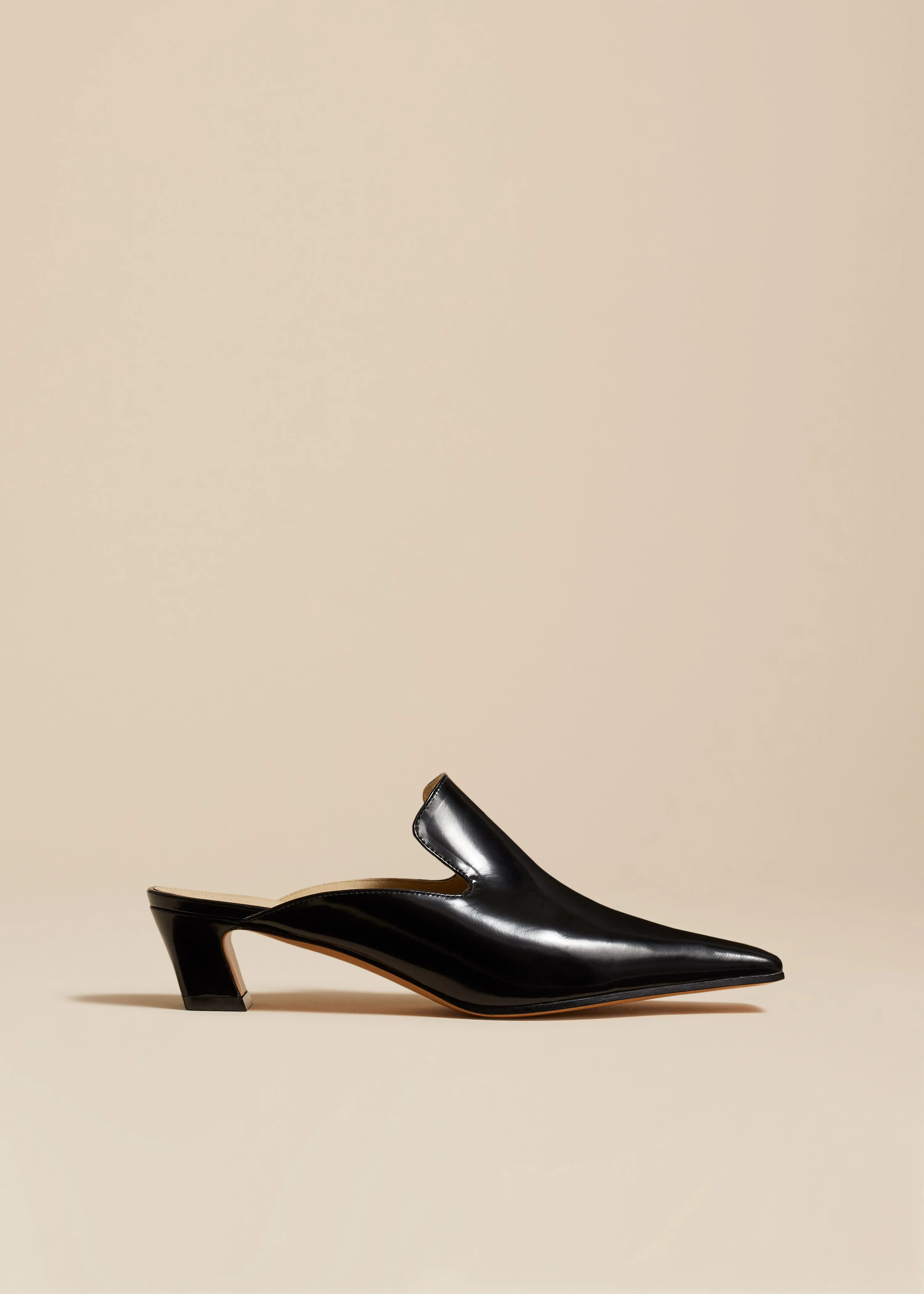 The Marfa Mule in Black Leather sold by KHAITE