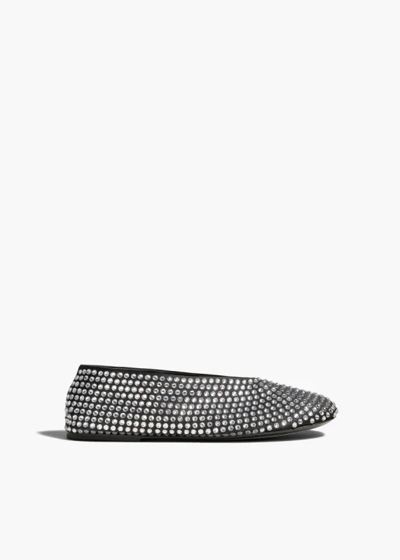 Marcy Flat in Black with Crystals sold by KHAITE