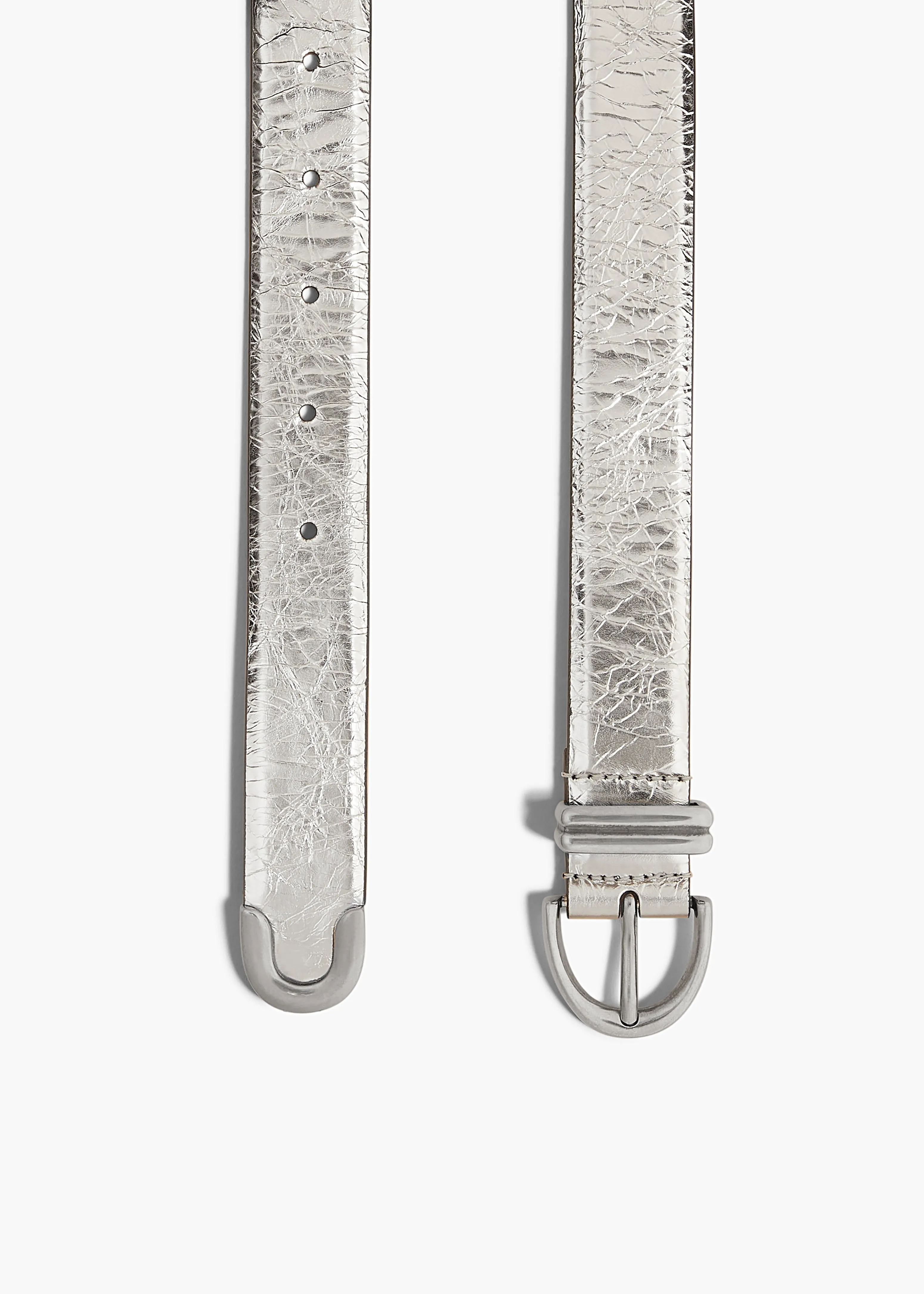 Bambi Belt in Silver Crinkled Leather with Antique Silver sold by KHAITE product image thumbnail 2