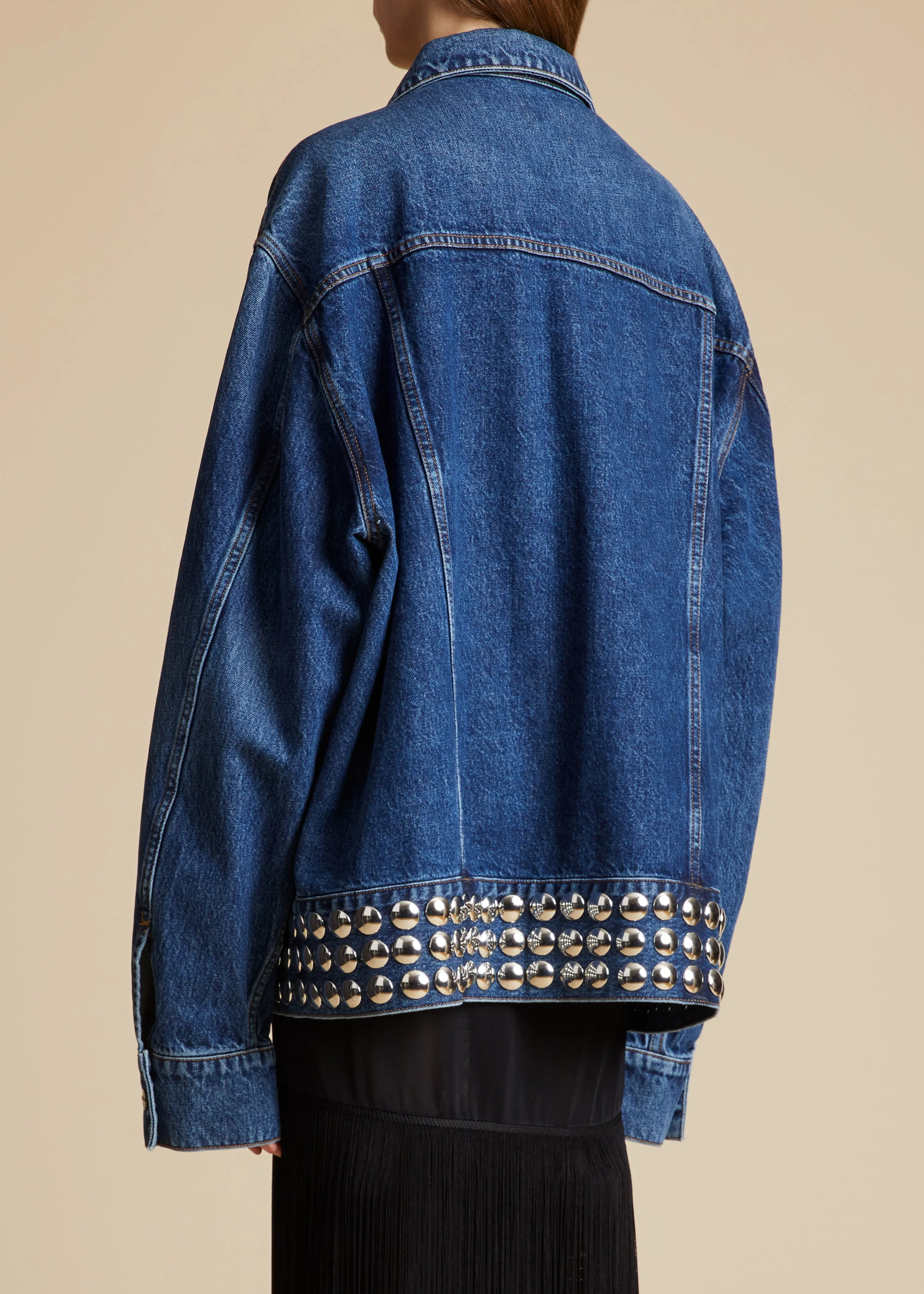 The Grizzo Jacket in Archer with Studs sold by KHAITE product image thumbnail 3