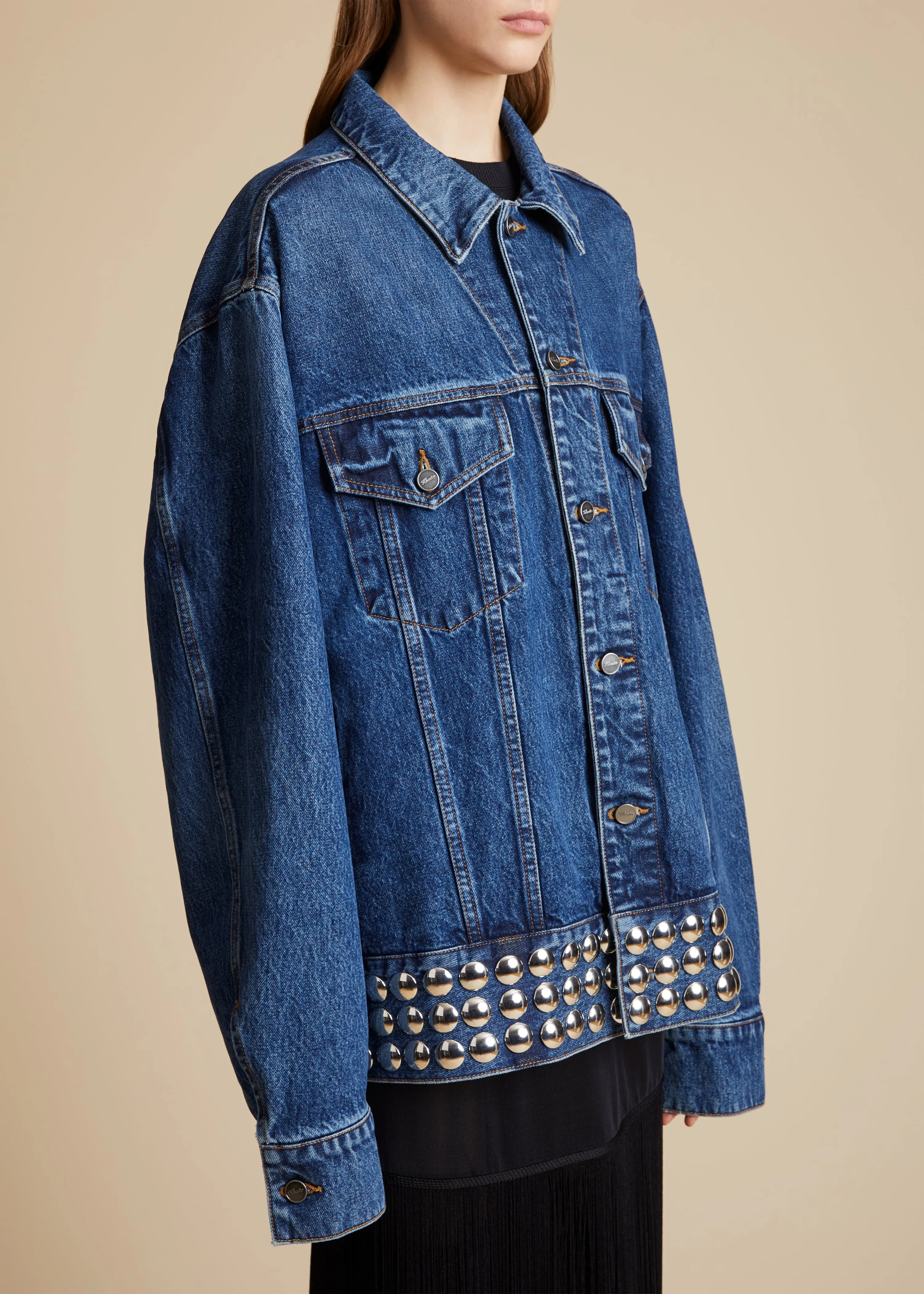 The Grizzo Jacket in Archer with Studs sold by KHAITE product image thumbnail 5