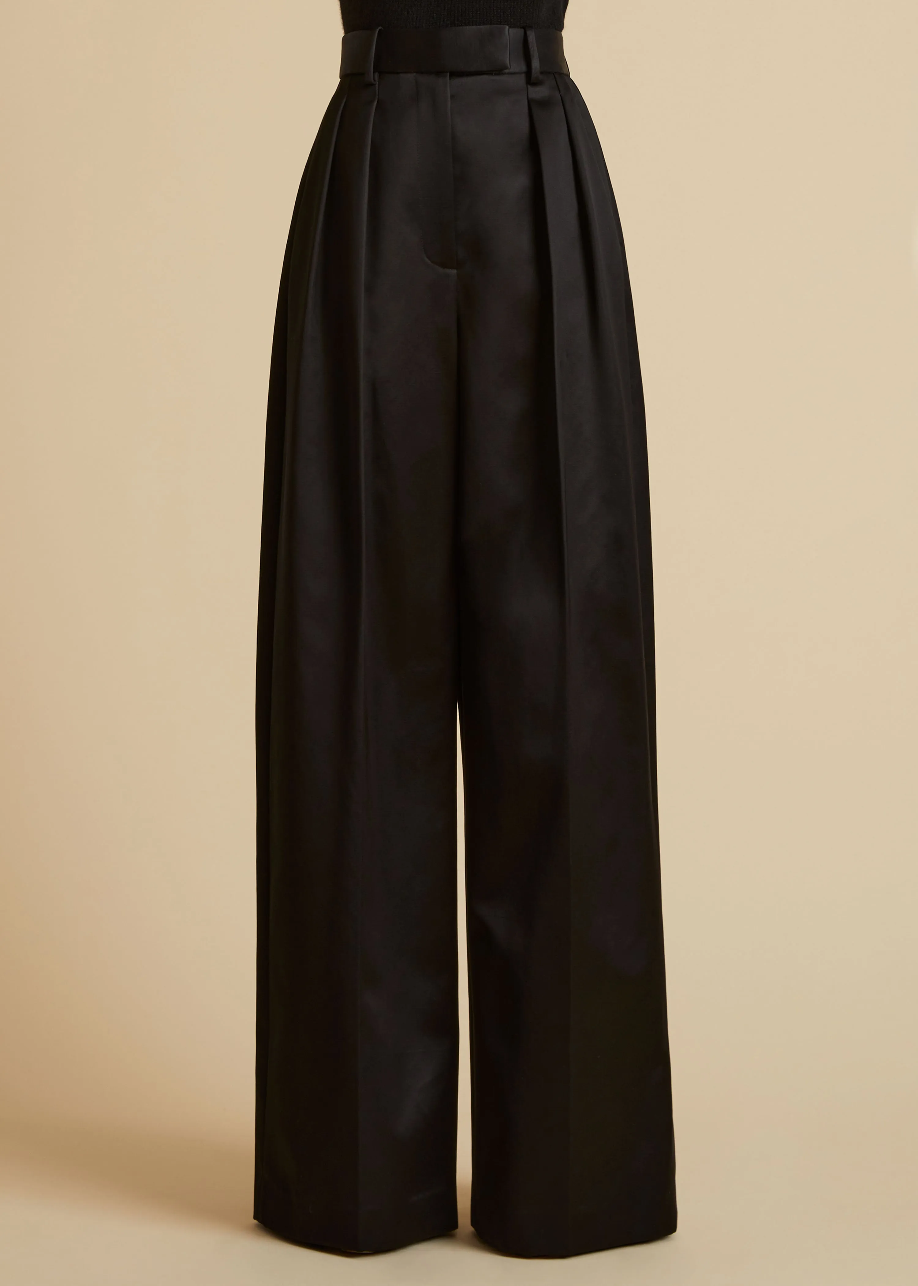 The Teyana Pant in Black Satin sold by KHAITE product image thumbnail 2
