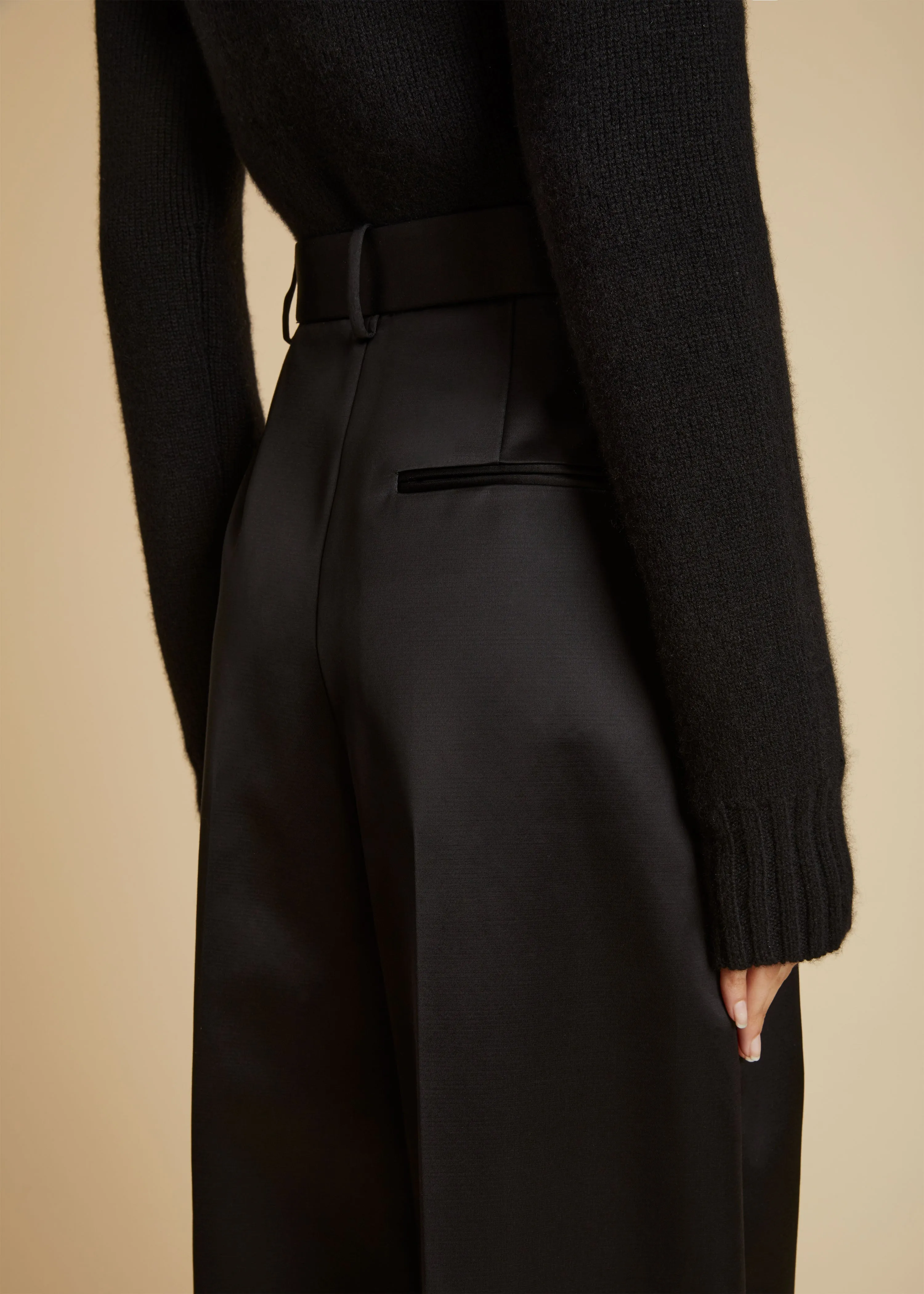 The Teyana Pant in Black Satin sold by KHAITE product image thumbnail 5