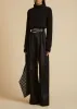 The Teyana Pant in Black Satin sold by KHAITE
