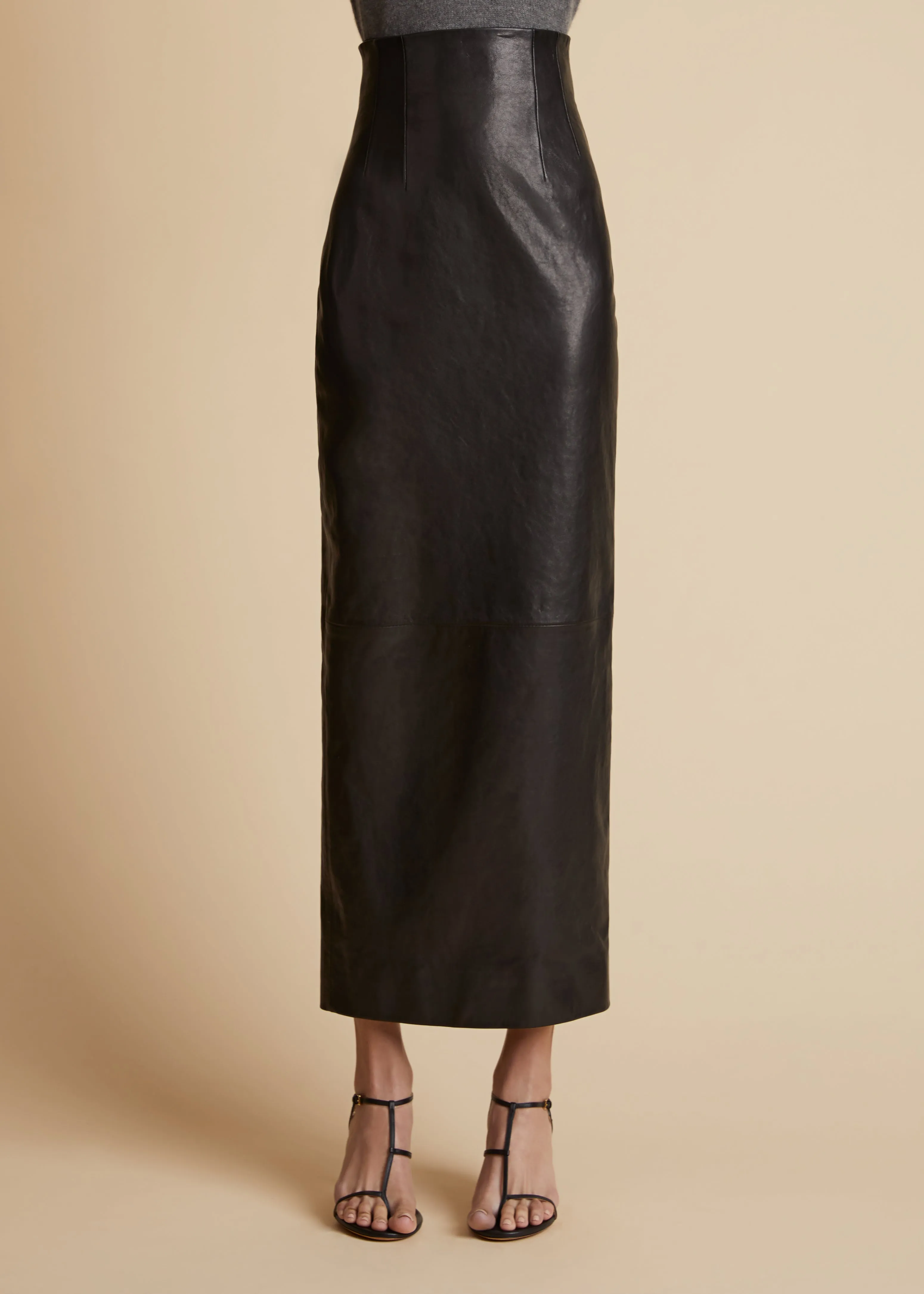 Loxley Skirt in Black Leather sold by KHAITE product image thumbnail 3