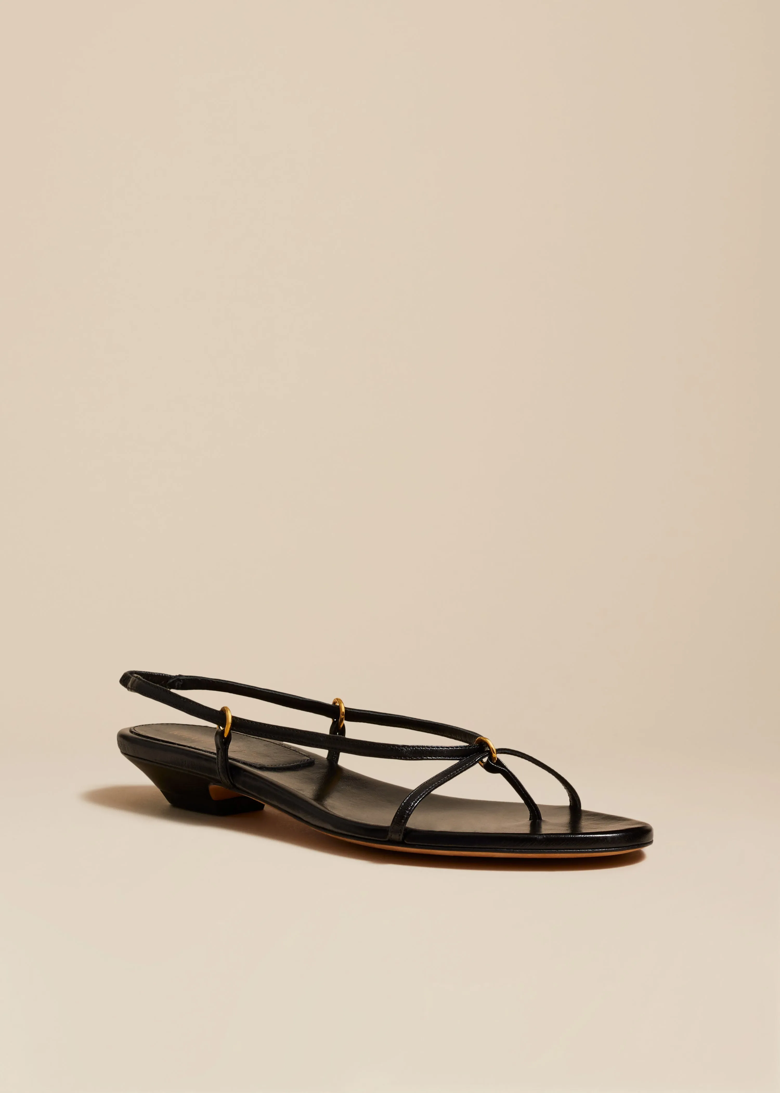 Marion Strappy Flat Sandal in Black Leather sold by KHAITE product image thumbnail 2