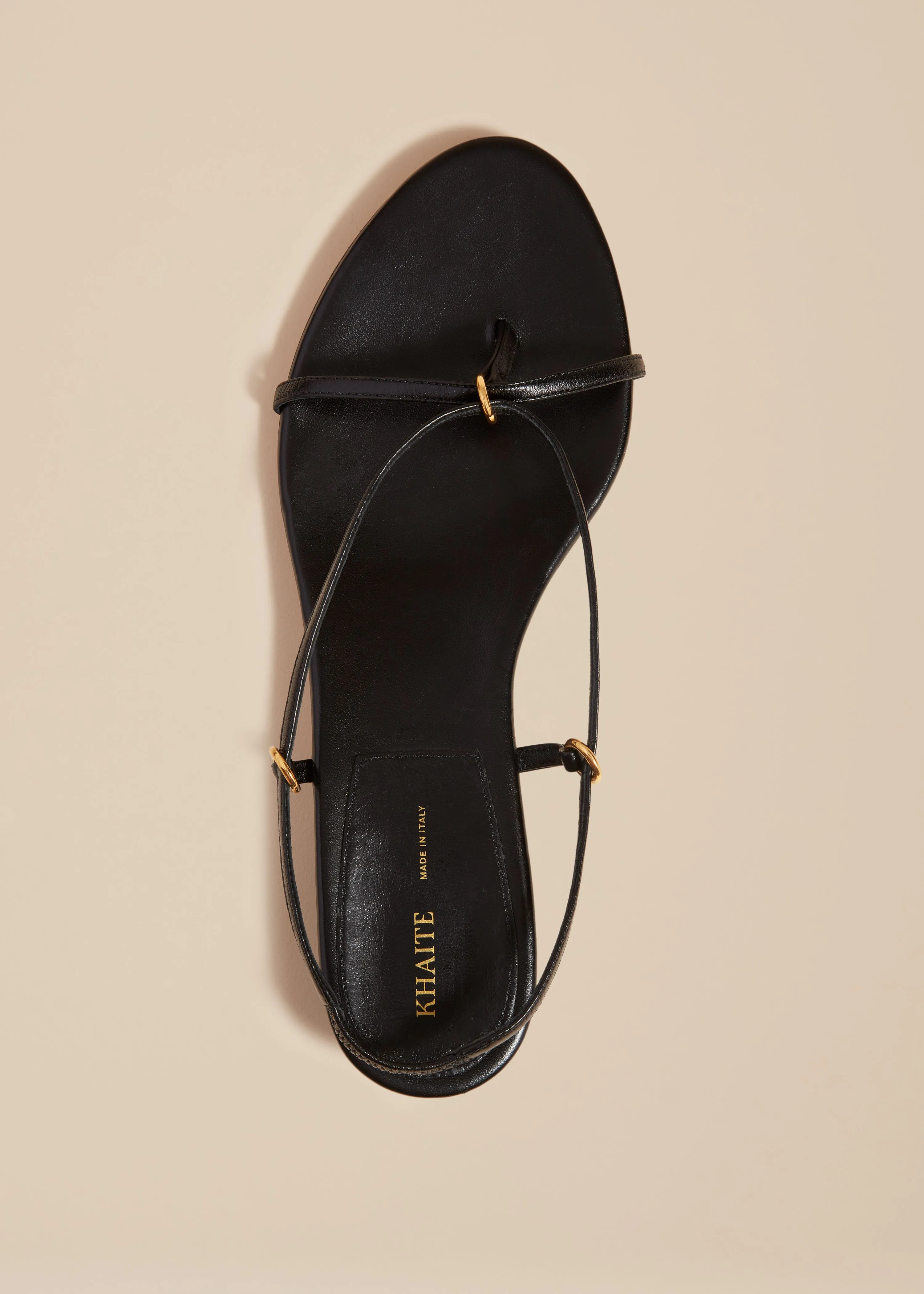 Marion Strappy Flat Sandal in Black Leather sold by KHAITE product image thumbnail 4