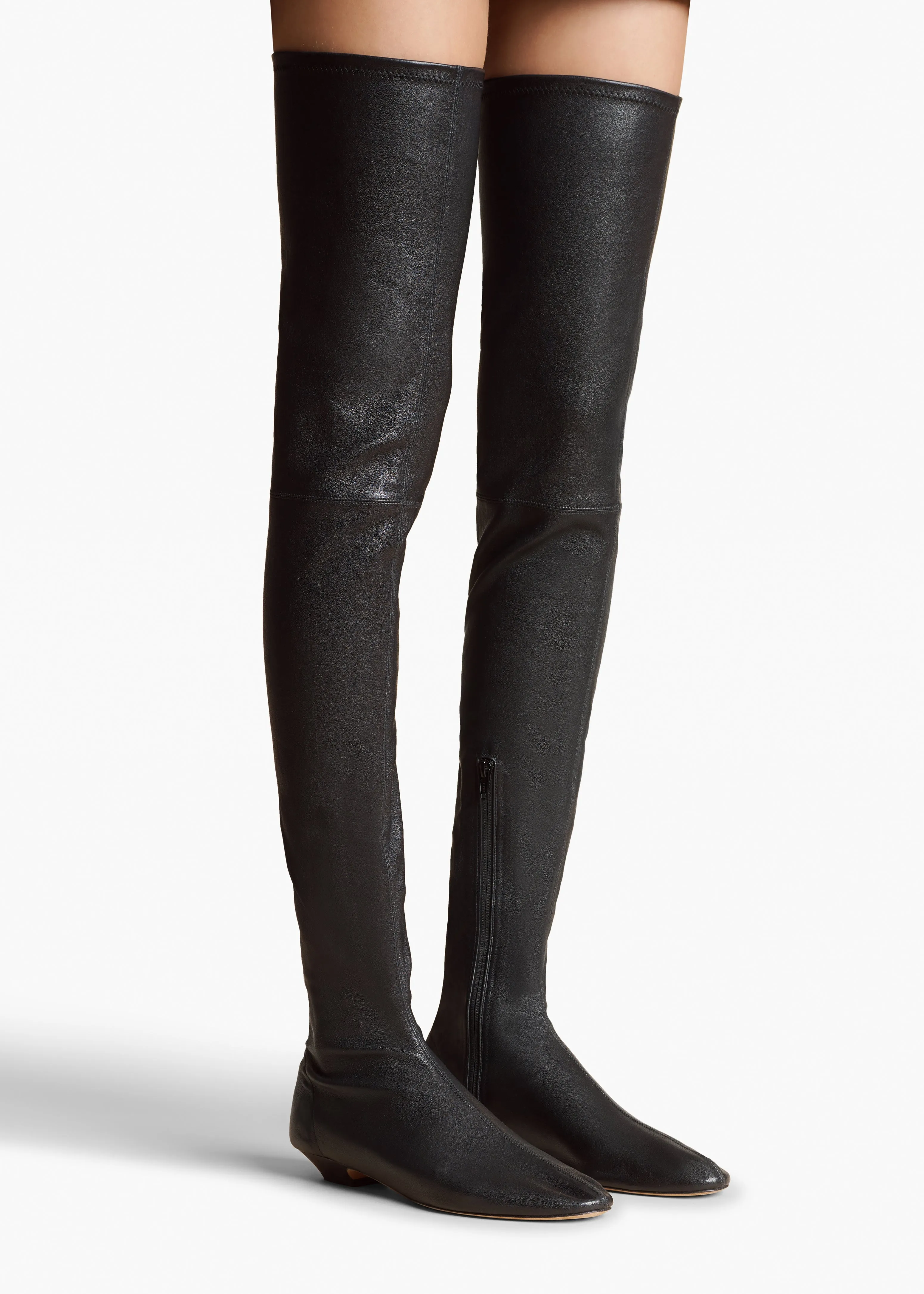 Apollo Over-the-Knee Flat Boot in Black Leather sold by KHAITE product image thumbnail 5