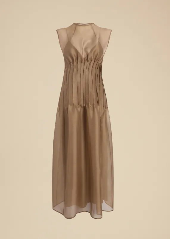 Wes Dress in Toffee sold by KHAITE