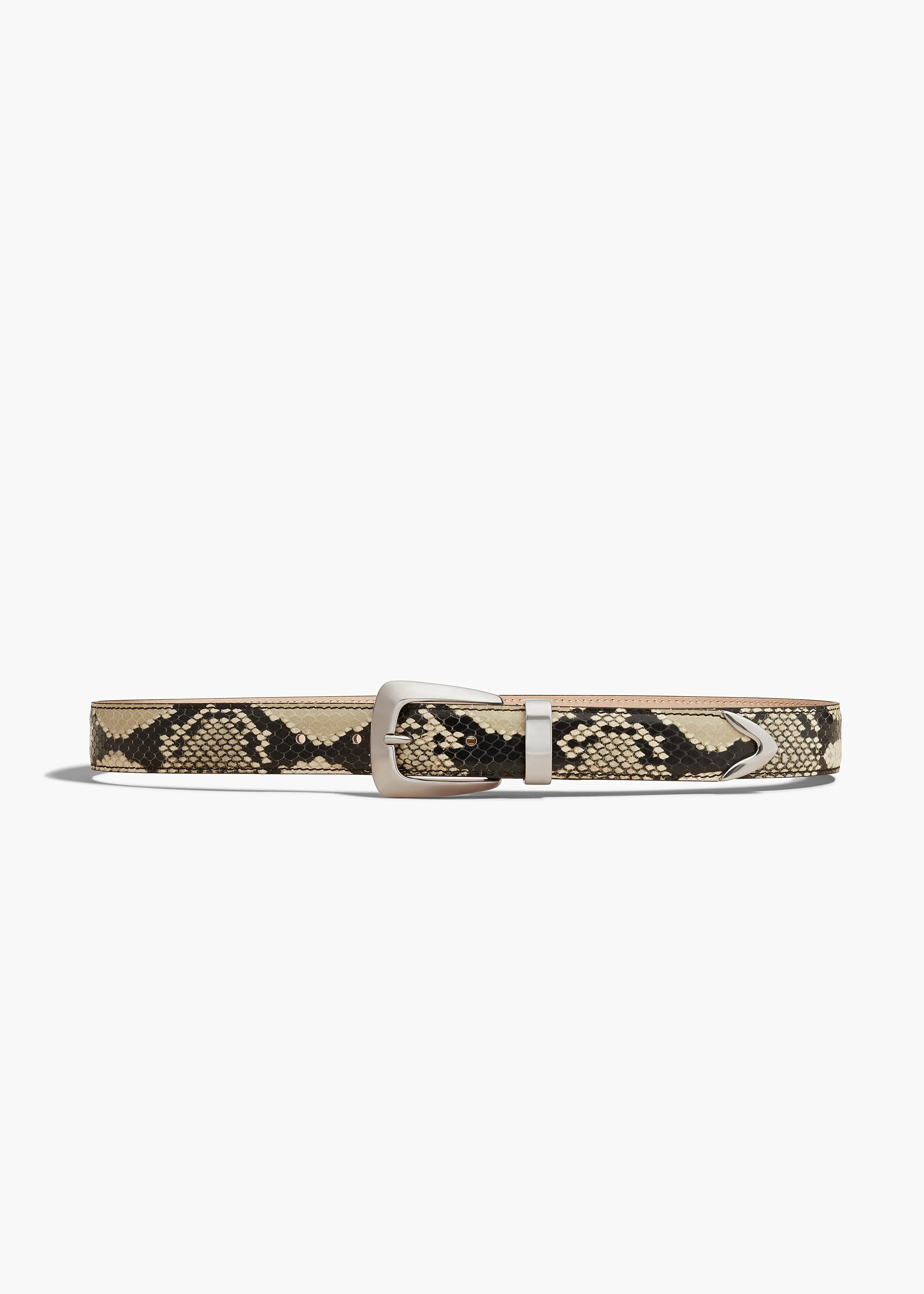 Benny Belt in Natural Python-Embossed Leather with Antique Silver sold by KHAITE