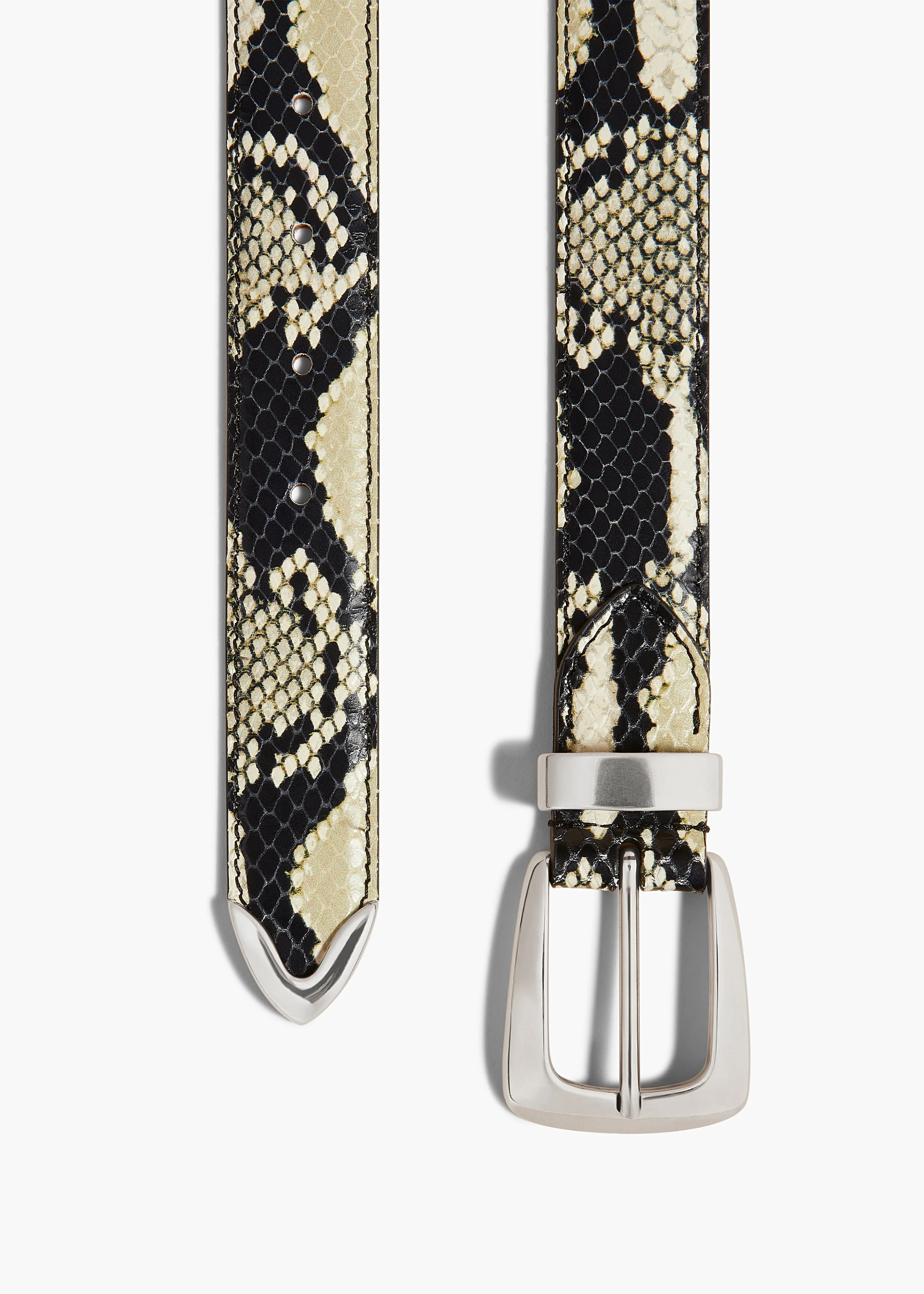 Benny Belt in Natural Python-Embossed Leather with Antique Silver sold by KHAITE product image thumbnail 2