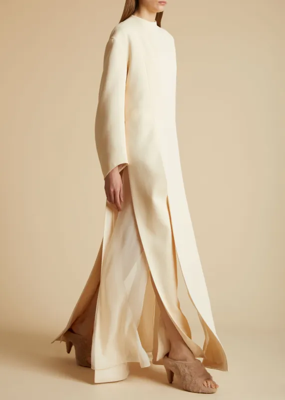 The Clete Dress in Bone made by KHAITE