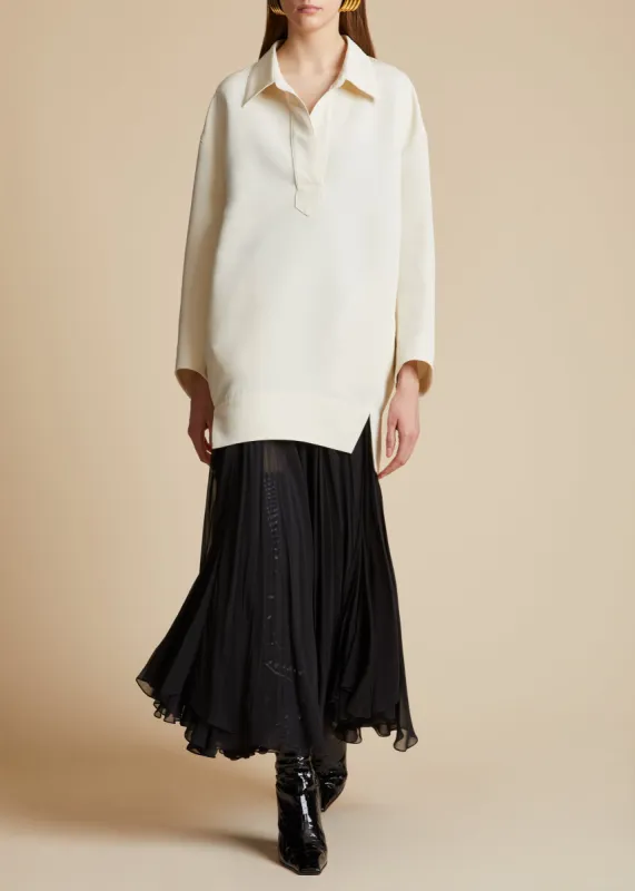 The Kal Dress in Cream sold by KHAITE