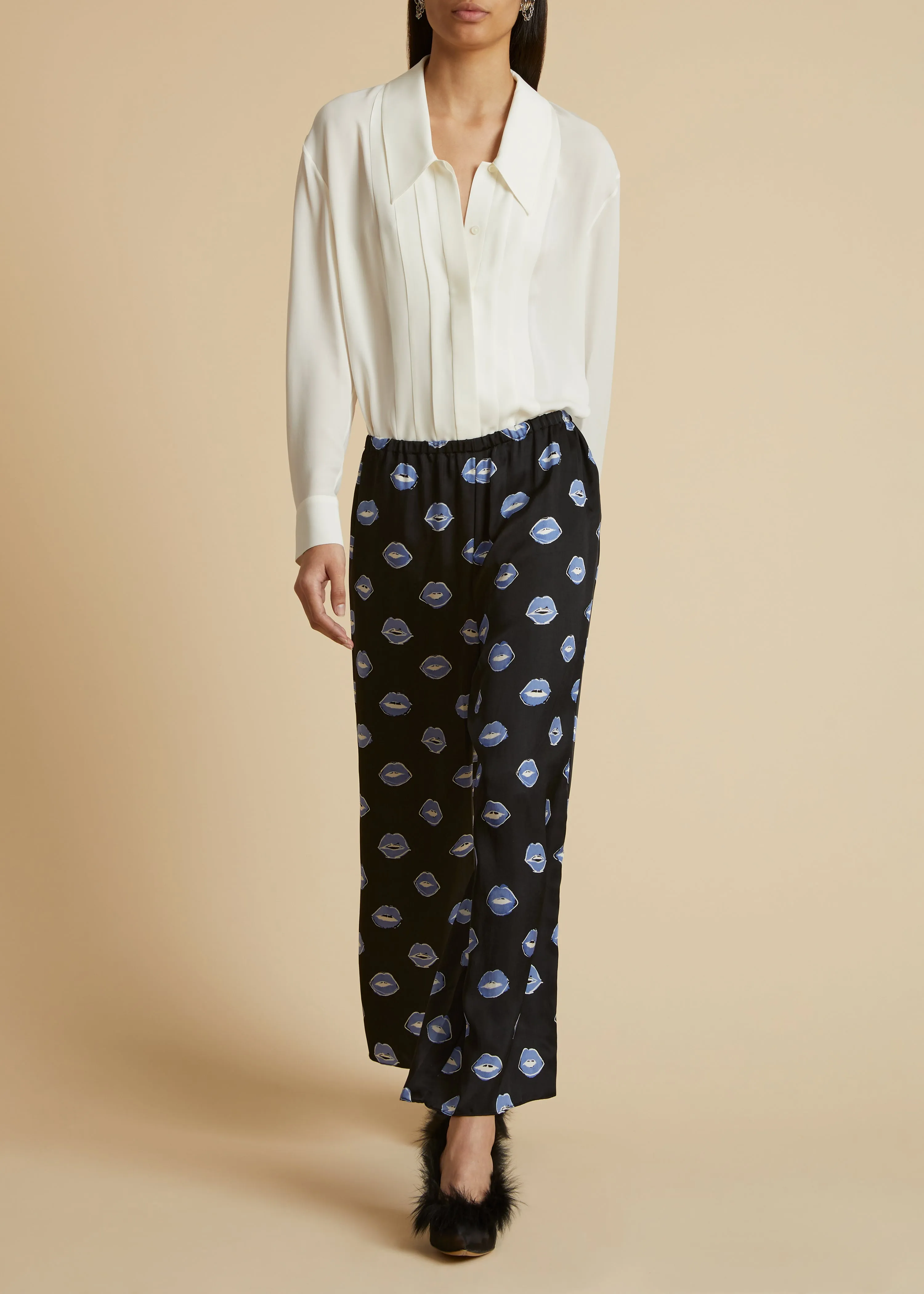 The Dorian Top in Cream sold by KHAITE