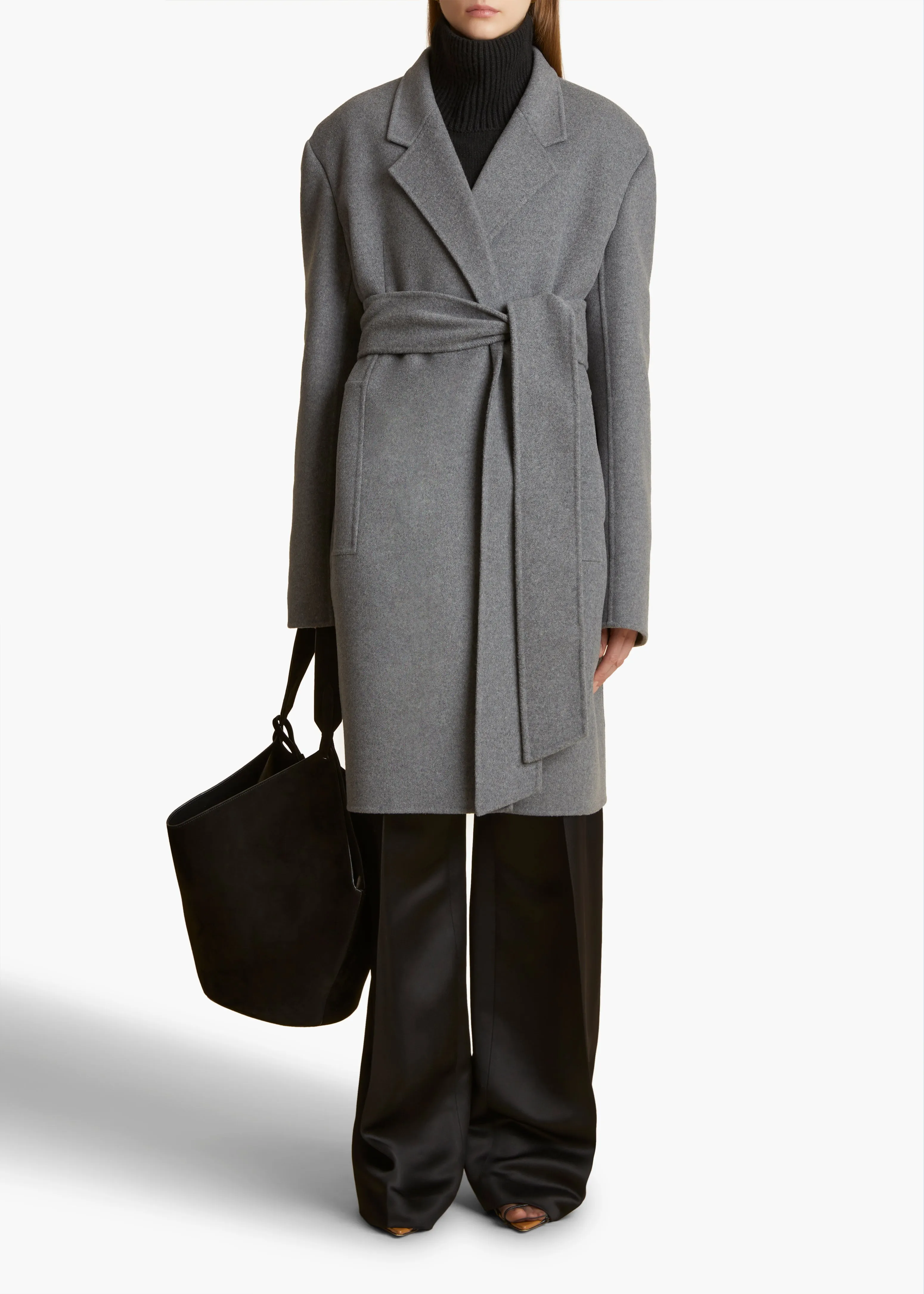 Annly Coat in Grey Melange sold by KHAITE product image thumbnail 2
