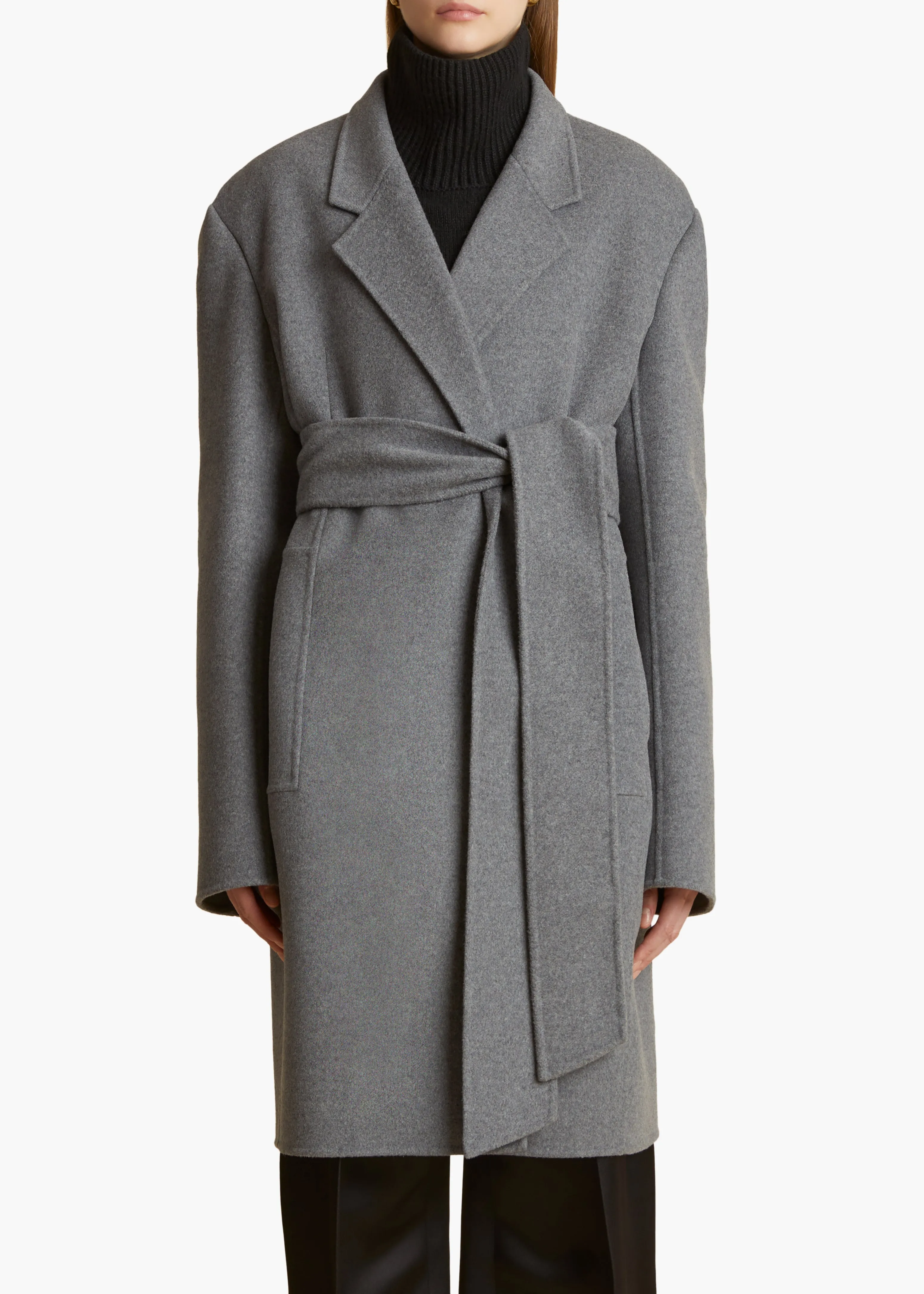 Annly Coat in Grey Melange sold by KHAITE product image thumbnail 3