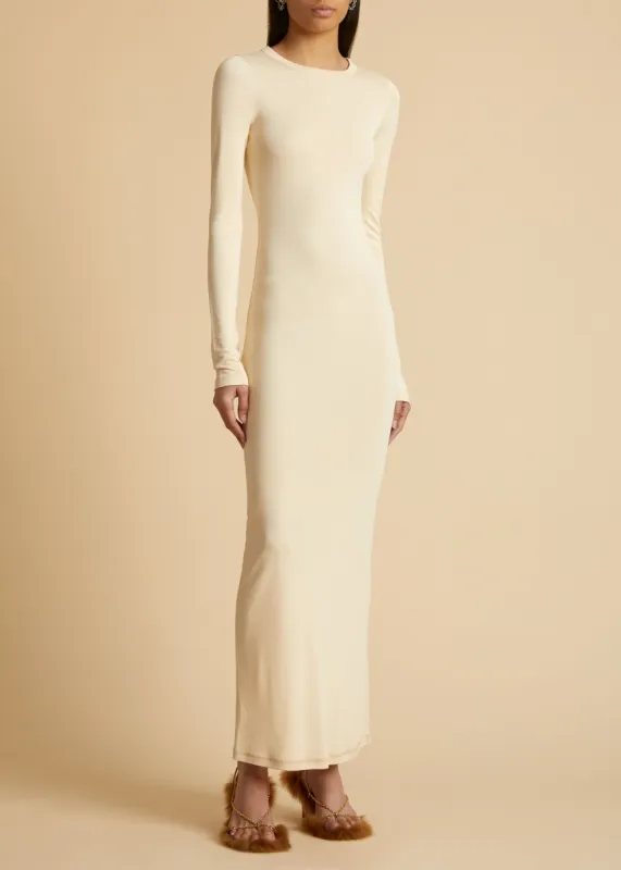 The Bayra Dress in Bone sold by KHAITE