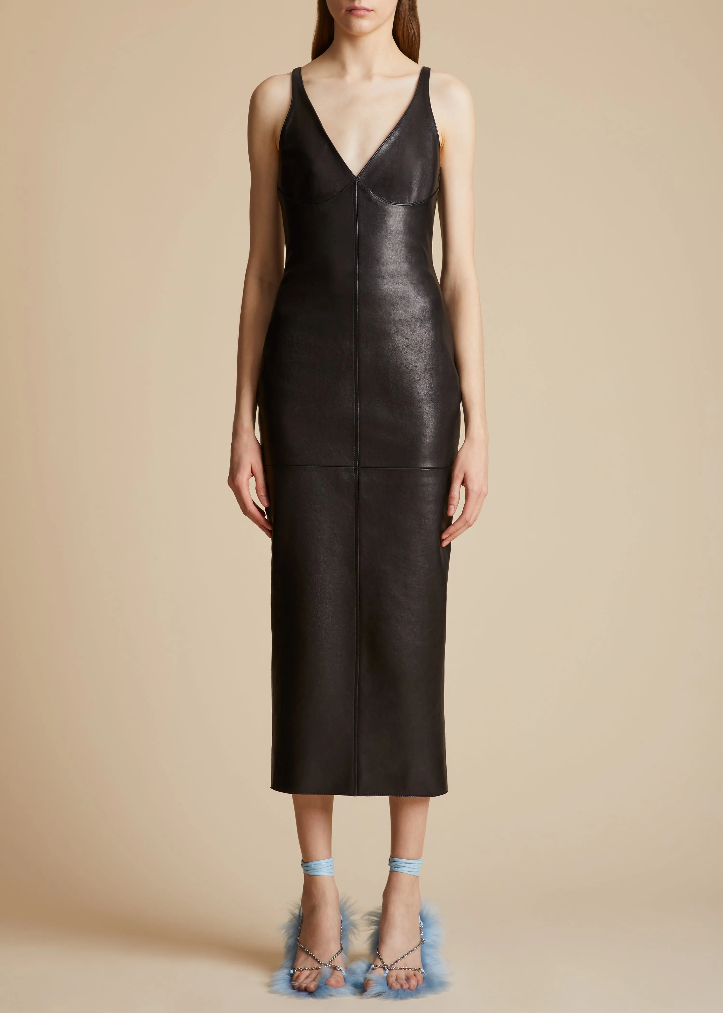 The Ditka Dress in Black Leather sold by KHAITE product image thumbnail 2