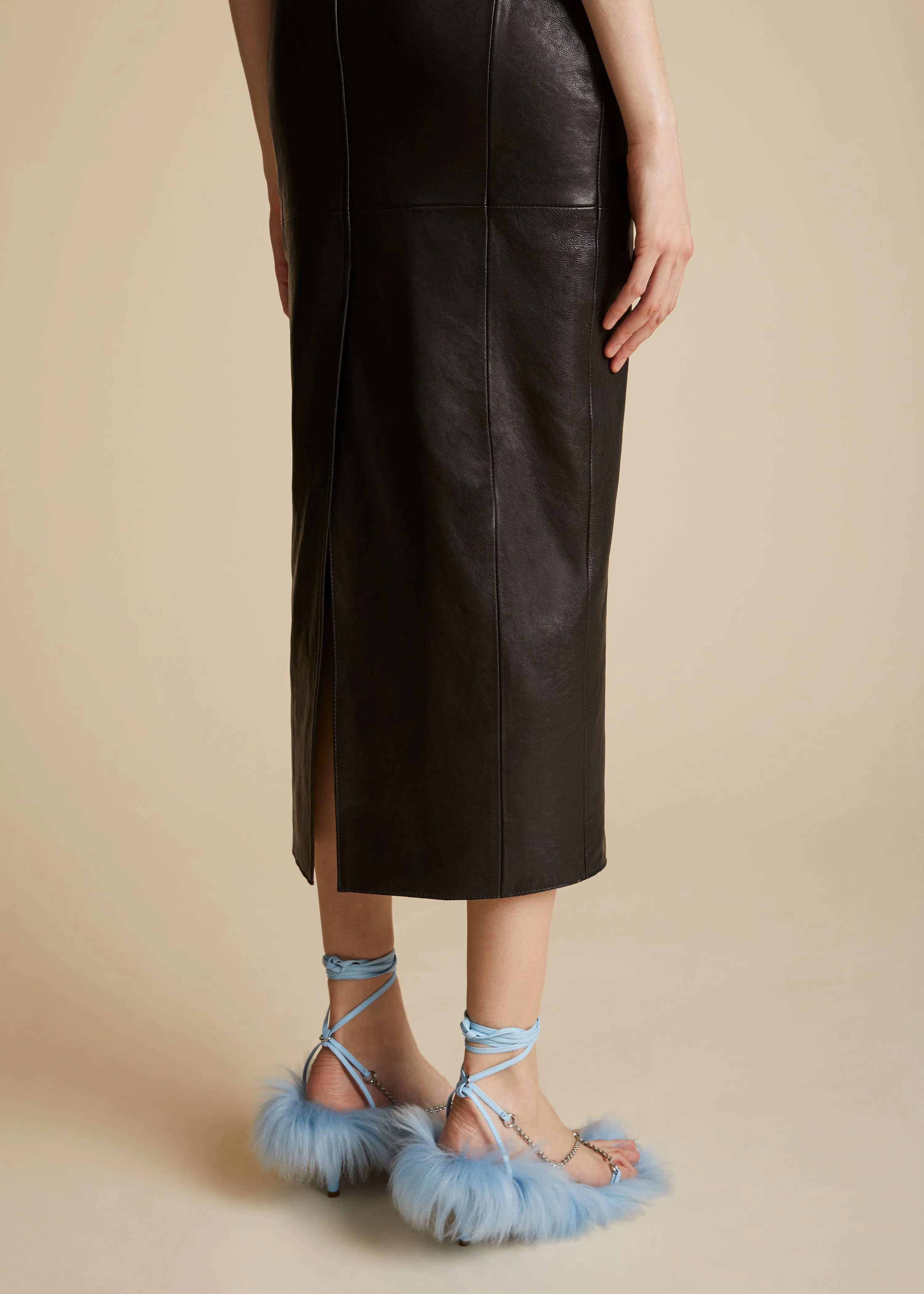 The Ditka Dress in Black Leather sold by KHAITE product image thumbnail 4